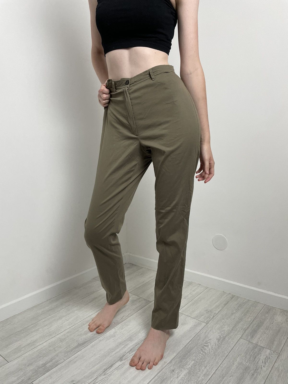 Jil Sander Jil Sander Olive Nylon Women's Pants Size 29" - 2 Thumbnail