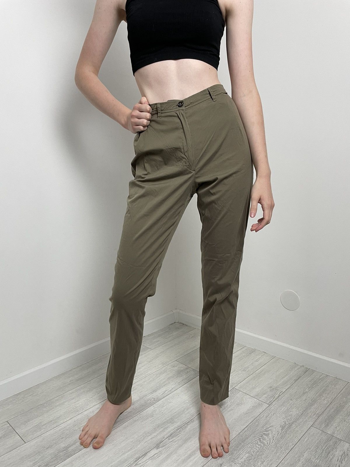 Jil Sander Jil Sander Olive Nylon Women's Pants Size 29" - 1 Thumbnail