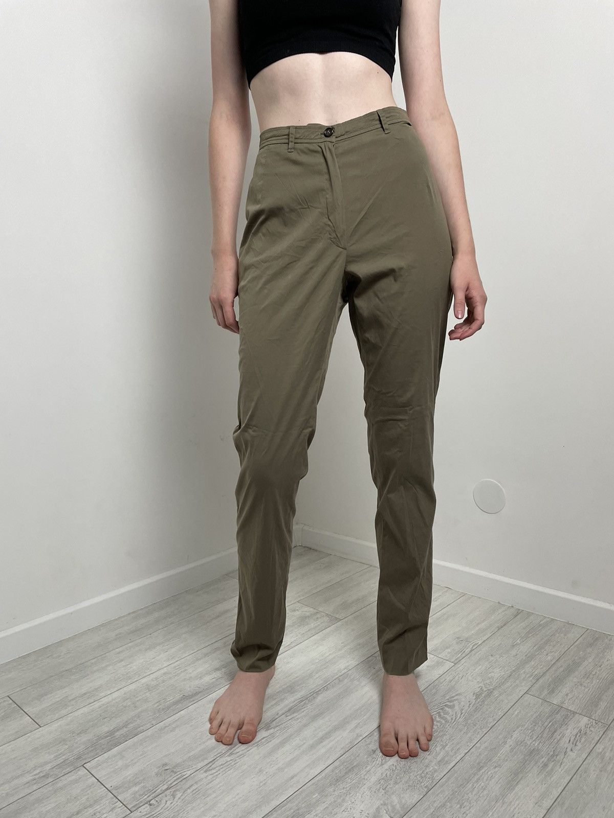 Jil Sander Jil Sander Olive Nylon Women's Pants Size 29" - 3 Thumbnail