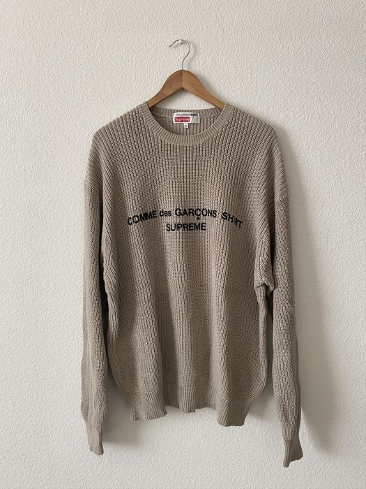 Supreme cdg clearance sweater tan