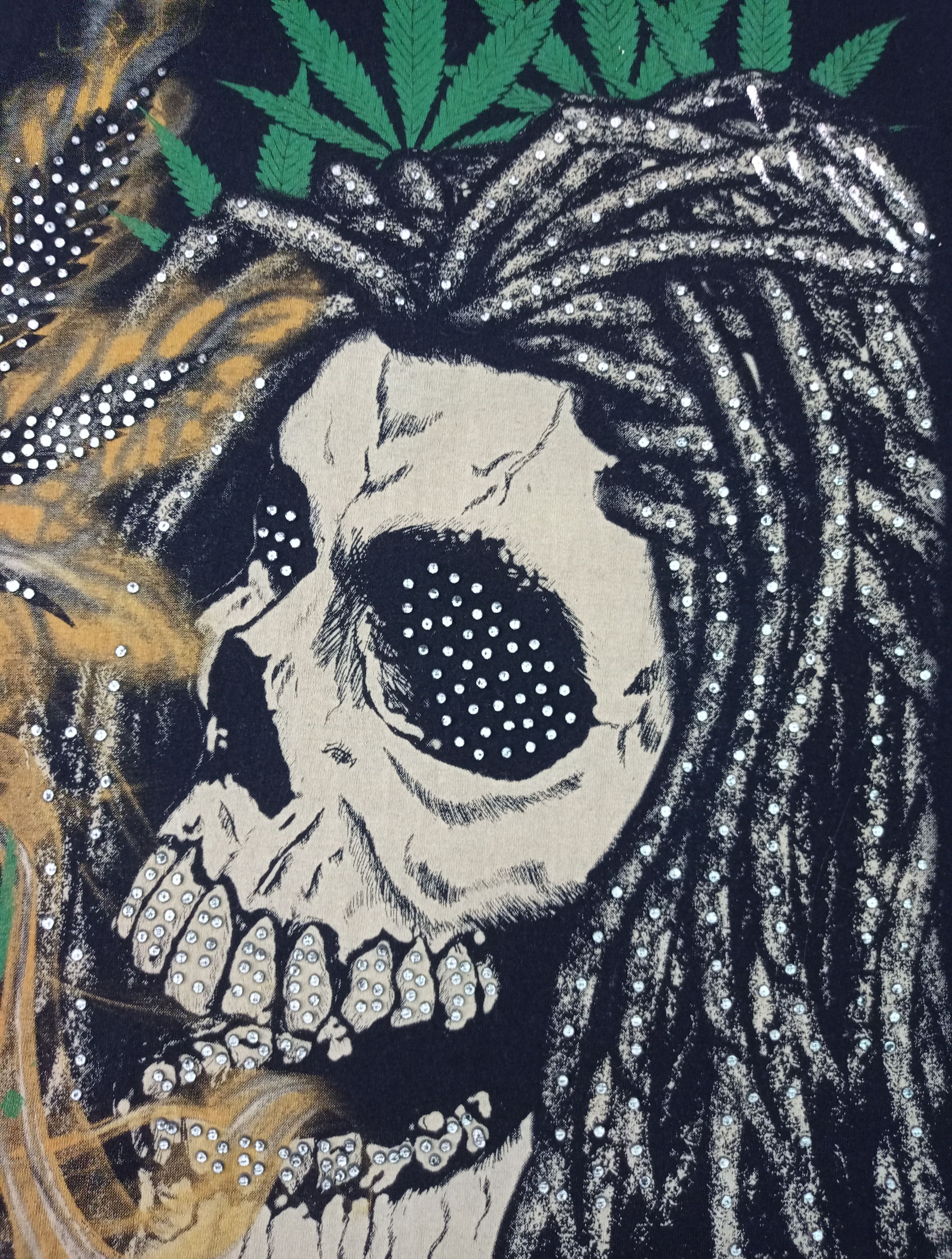 Other 4XL XXXXL SKULL SMOKING WEED BIG & TALL TEE Size US XXL / EU 58 / 5 - 7 Thumbnail