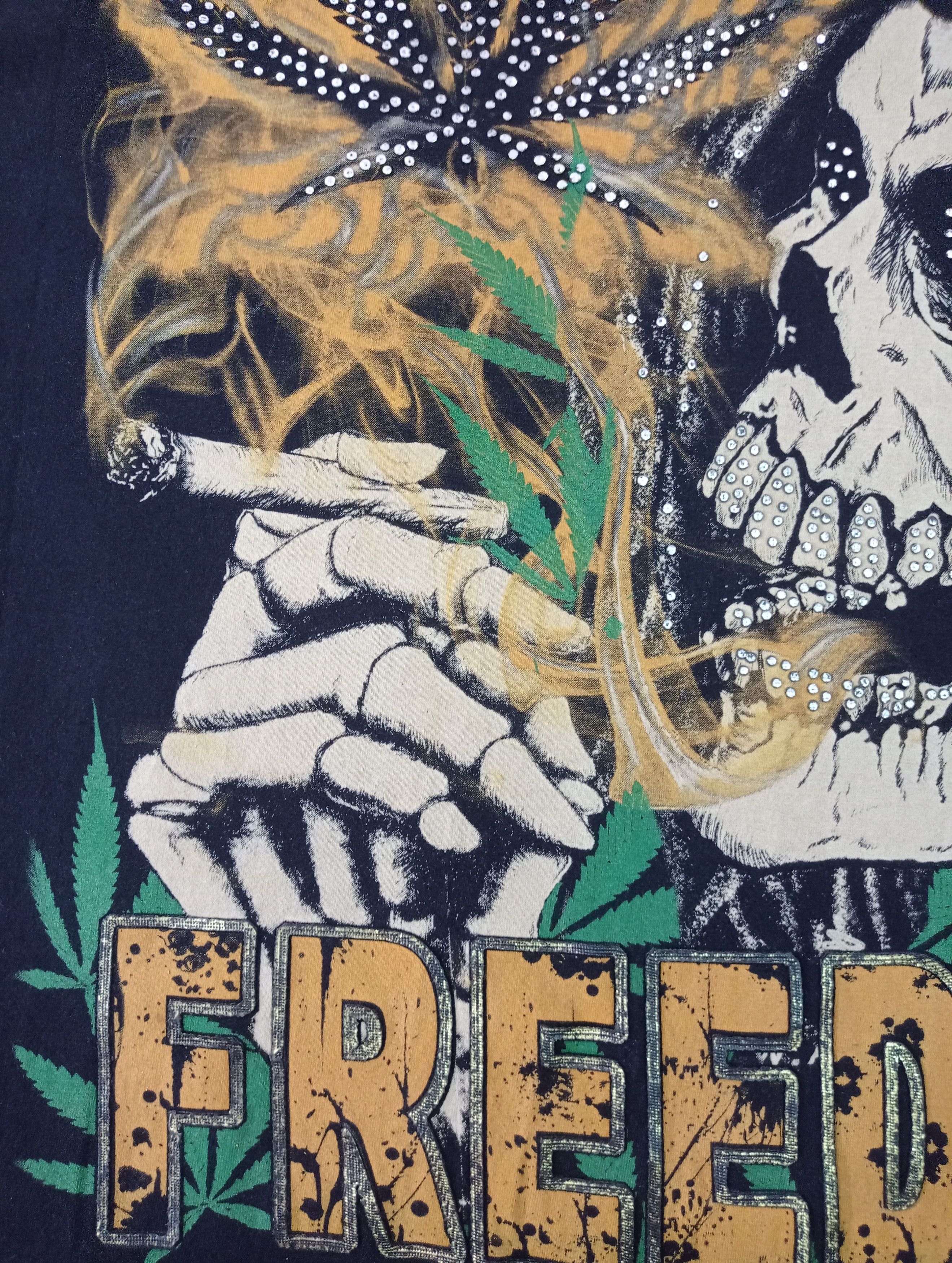 Other 4XL XXXXL SKULL SMOKING WEED BIG & TALL TEE Size US XXL / EU 58 / 5 - 8 Thumbnail
