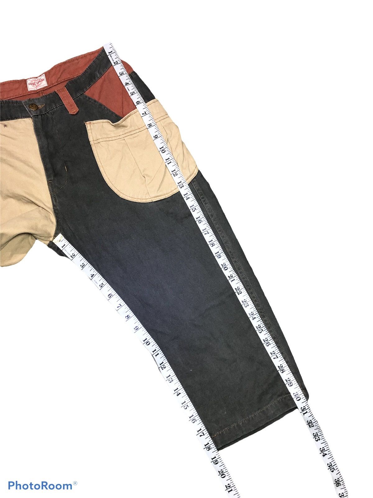 Japanese Brand CUBE SUGAR COLOUR BLOCK 3 QUARTER PANT Size US 30 / EU 46 - 9 Thumbnail