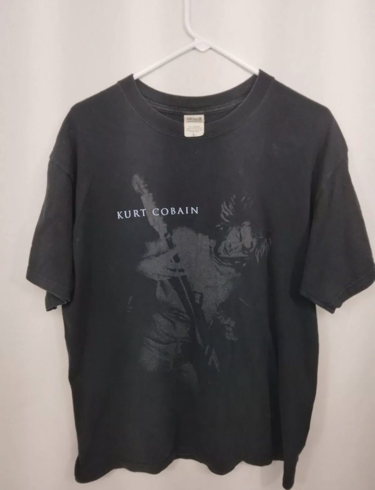 Image of Kurt Cobain Nirvana Vintage Tee in Black, Men's (Size XL)