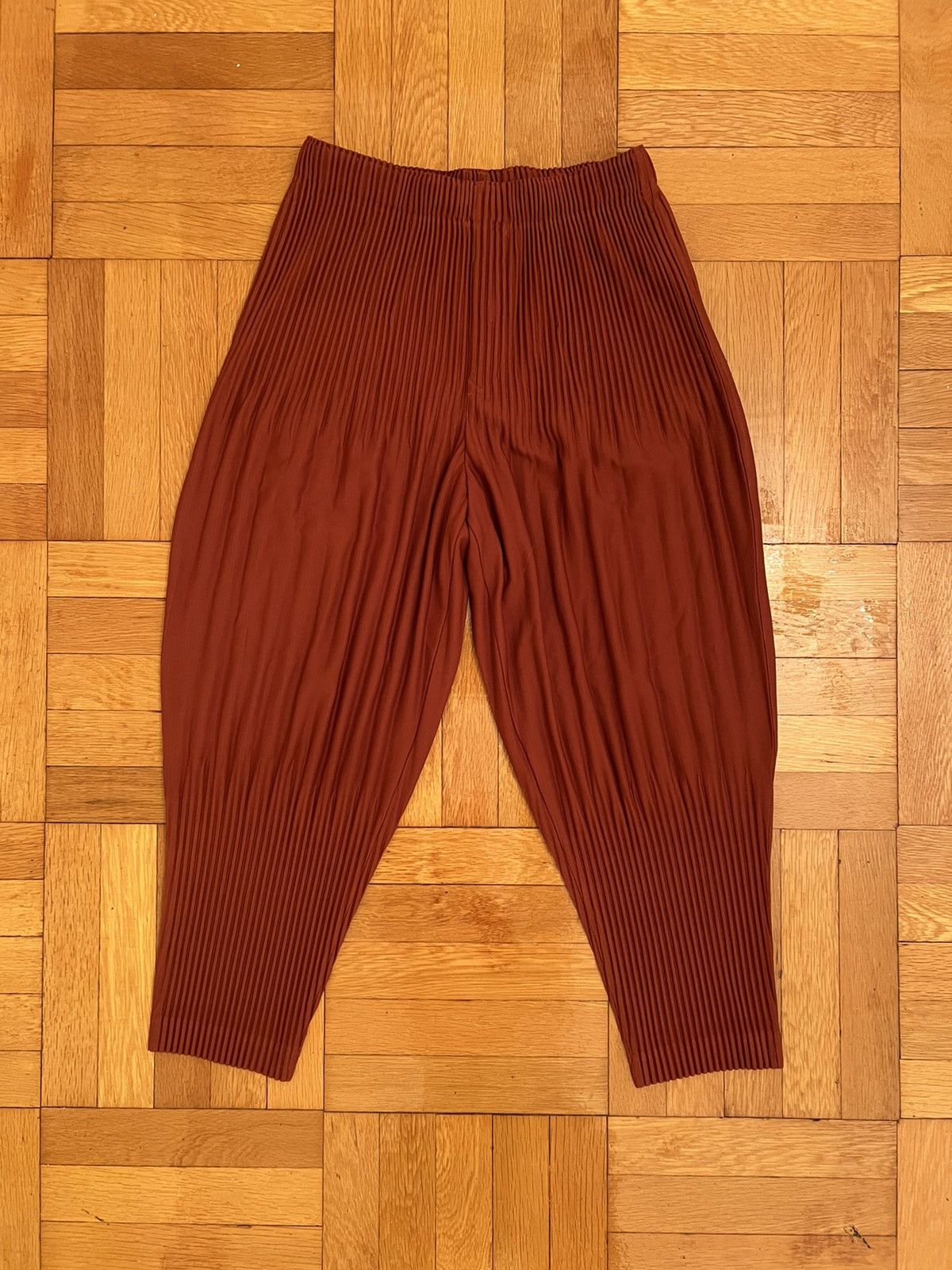 Homme Plisse Issey Miyake JF134 Venetian Red Tapered Pants