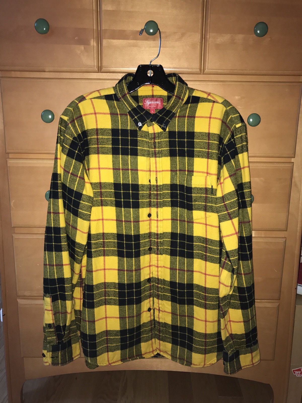 Supreme Supreme Tartan Flannel Button Down Up Shirt Size Large Yellow Black  Rare Grail ASAP Rocky Ian Connor