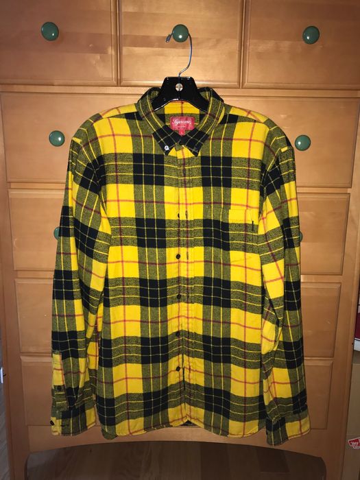 Supreme Supreme Tartan Flannel Button Down Up Shirt Size Large Yellow Black  Rare Grail ASAP Rocky Ian Connor