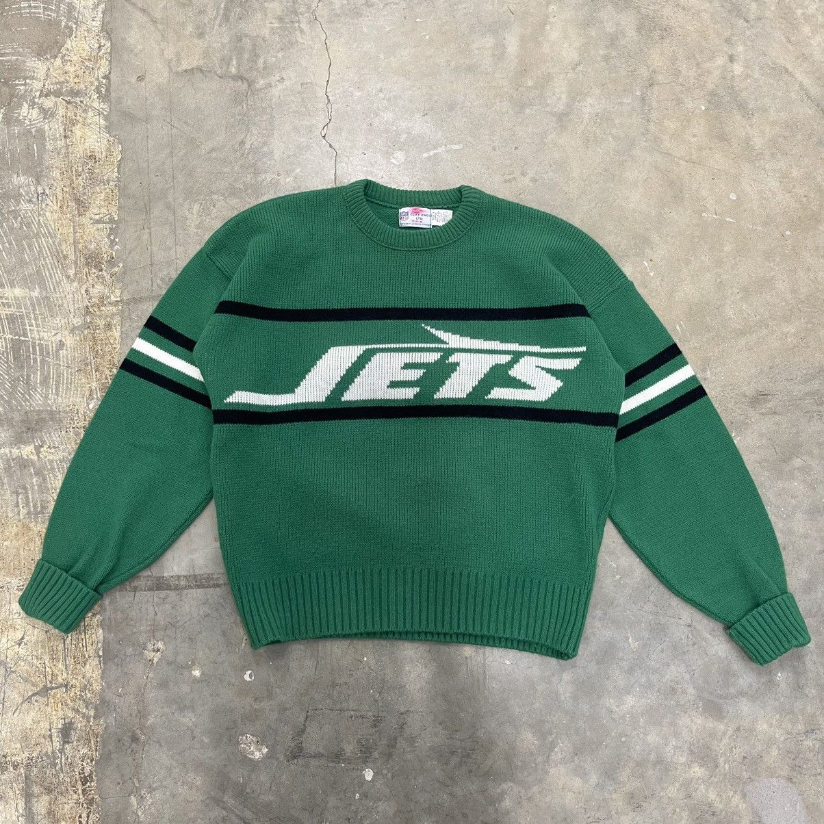 Vintage 1990s Vintage Jets Knit Sweater NFL Grailed