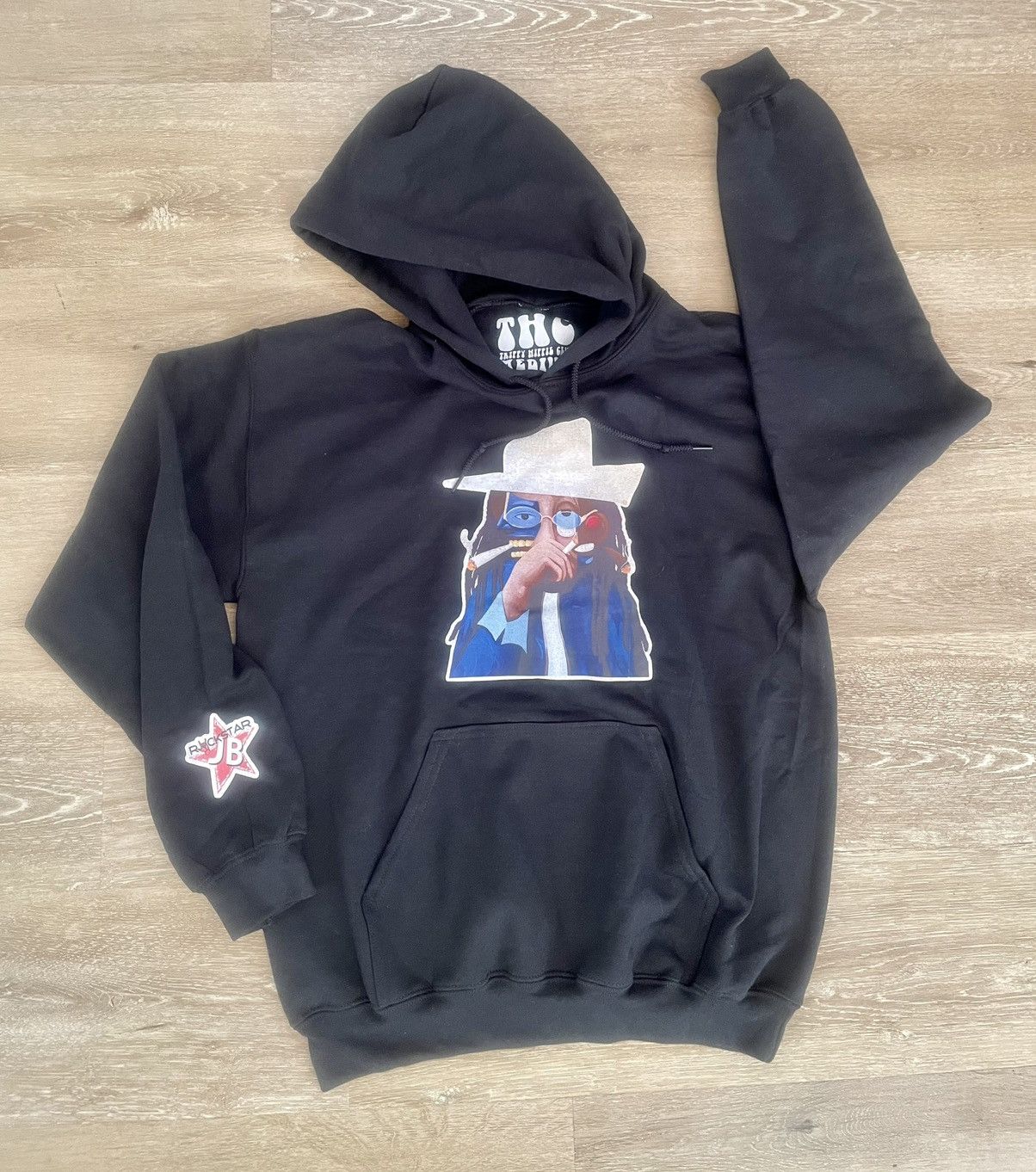 Band Tees JB Rockstar Smokin Weed Like Picasso Hip Hop Hoodie Like New Size US M / EU 48-50 / 2 - 1 Thumbnail