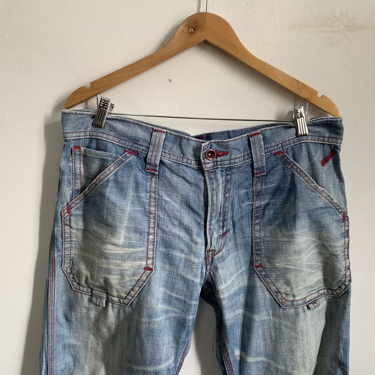 Kapital Edwin Blue Trip 503 Japanese TRASHED Jeans Denim Size US 38 / EU 54 - 3 Thumbnail