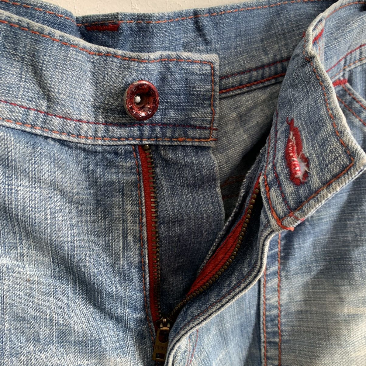 Kapital Edwin Blue Trip 503 Japanese TRASHED Jeans Denim Size US 38 / EU 54 - 6 Thumbnail