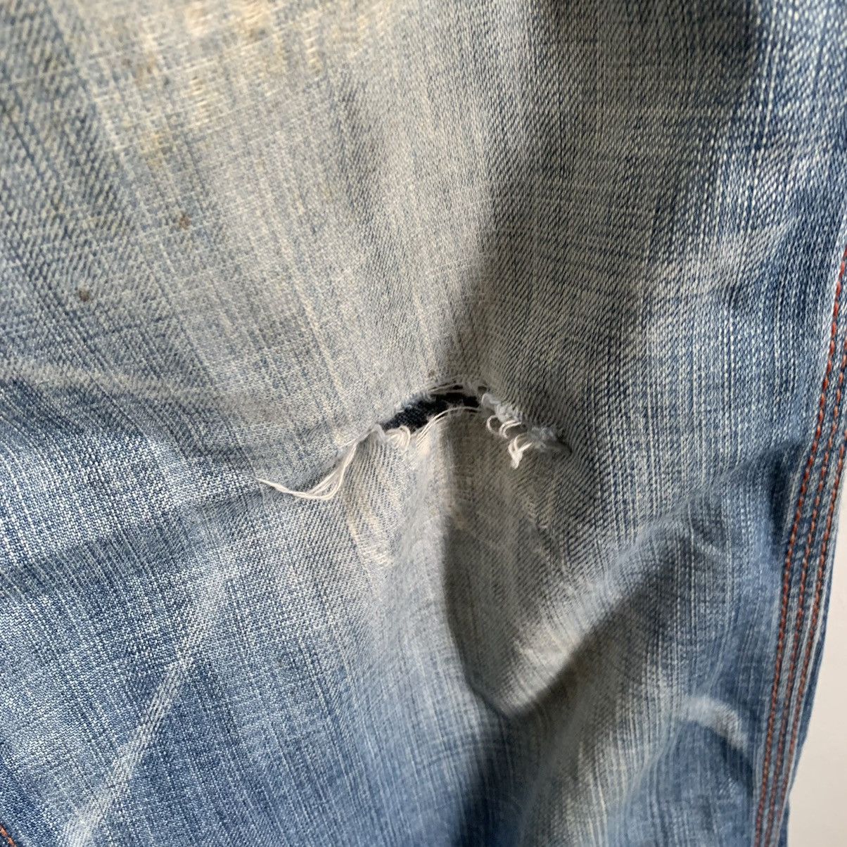 Kapital Edwin Blue Trip 503 Japanese TRASHED Jeans Denim Size US 38 / EU 54 - 4 Thumbnail