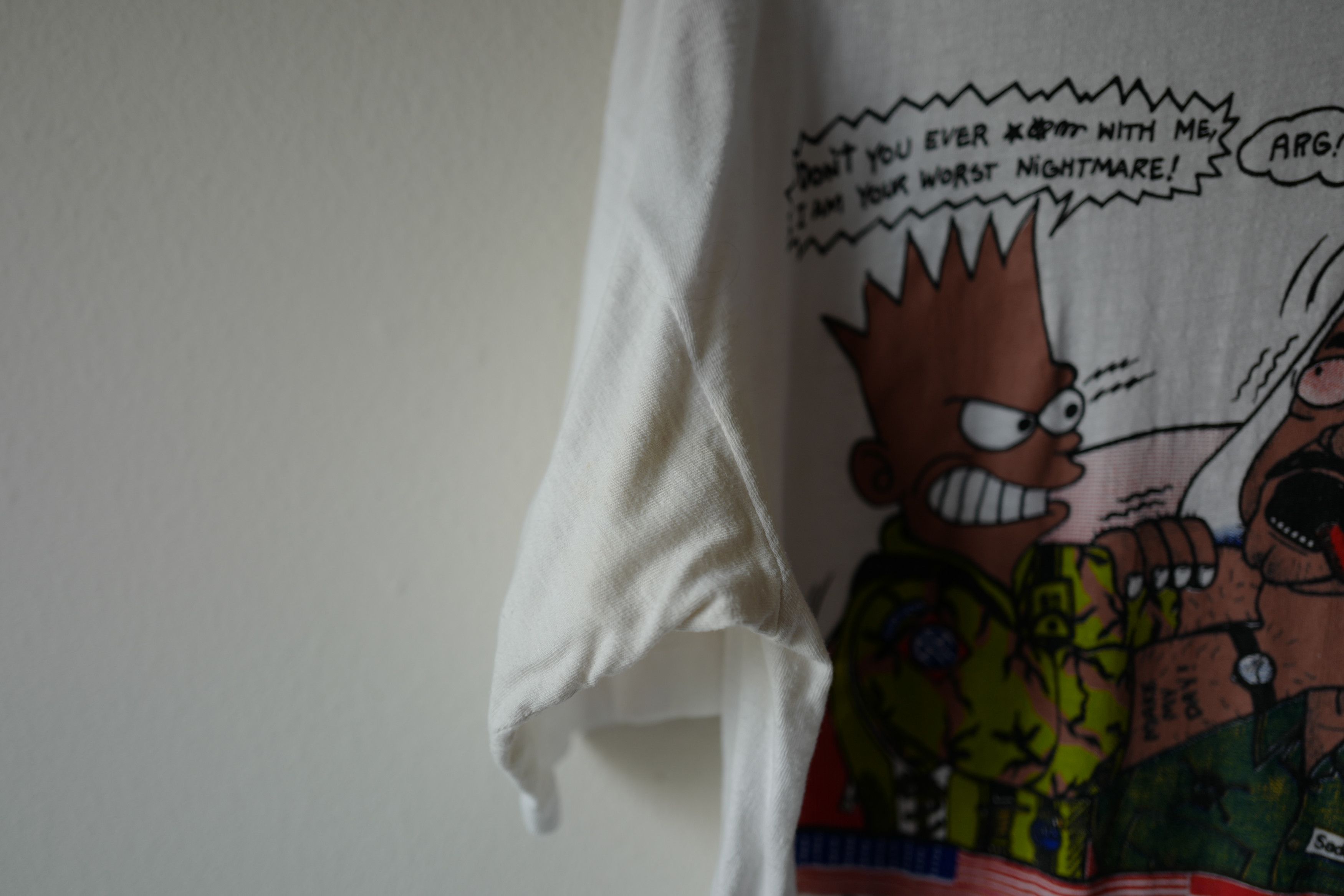 Vintage Vintage 90's Sadaam Hussein / Bart - Middle East Crisis Tee Size US XL / EU 56 / 4 - 5 Thumbnail
