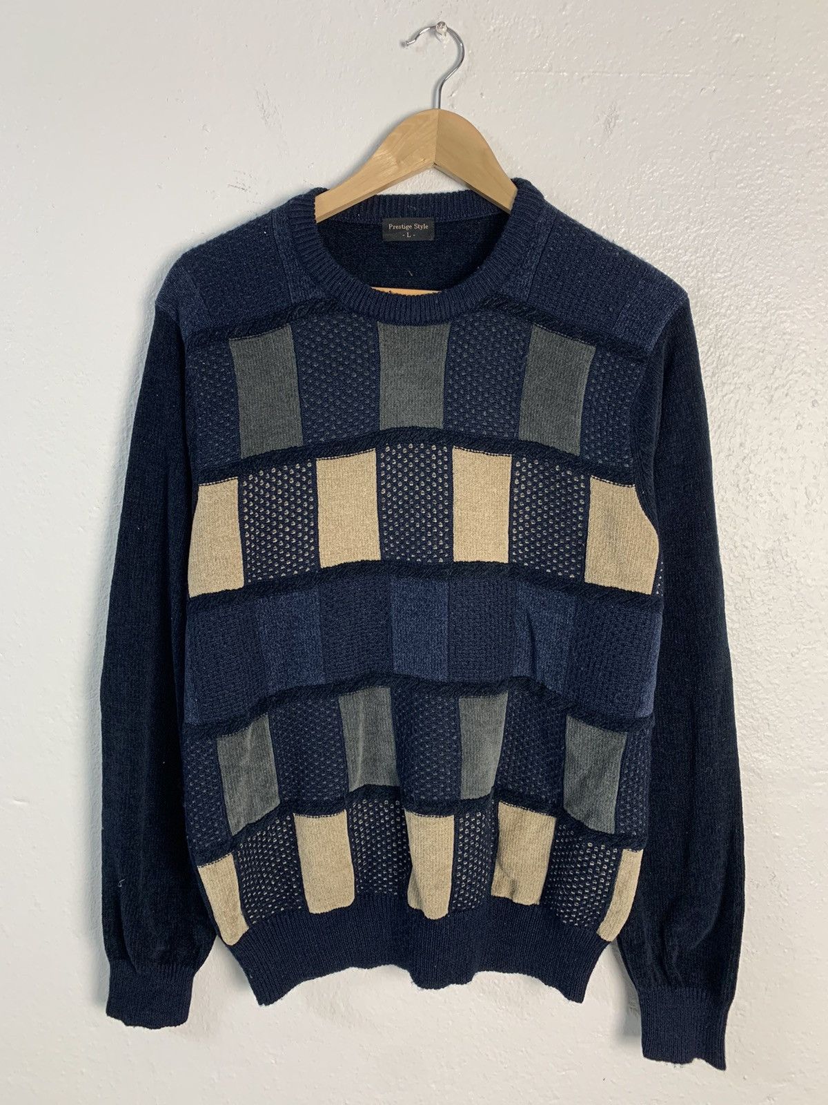 image of Prestige Style Knitwear Sweater in Blue, Men's (Size Medium)