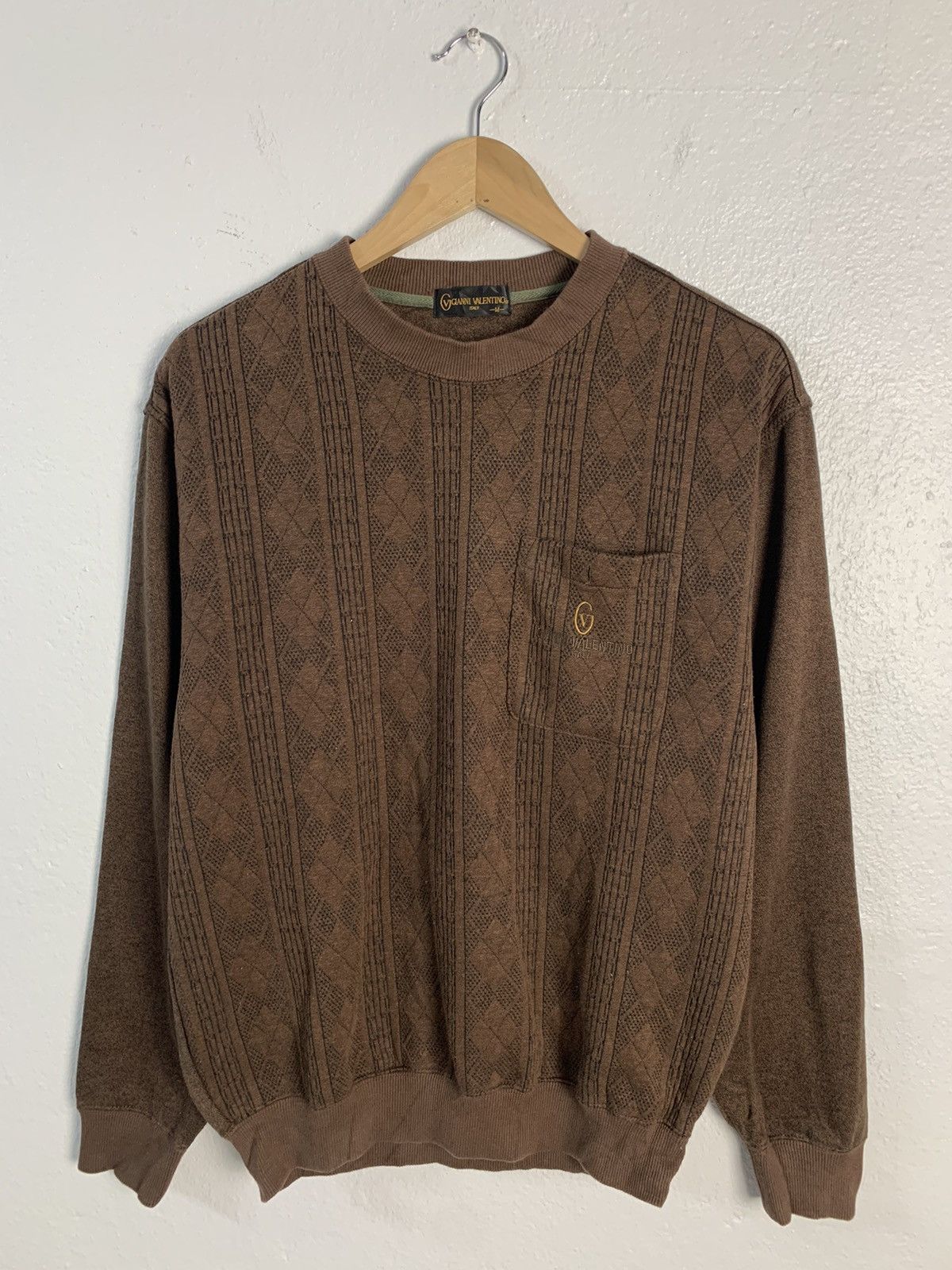 image of Designer Gianni Valentino Sweater in Brown, Men's (Size Medium)