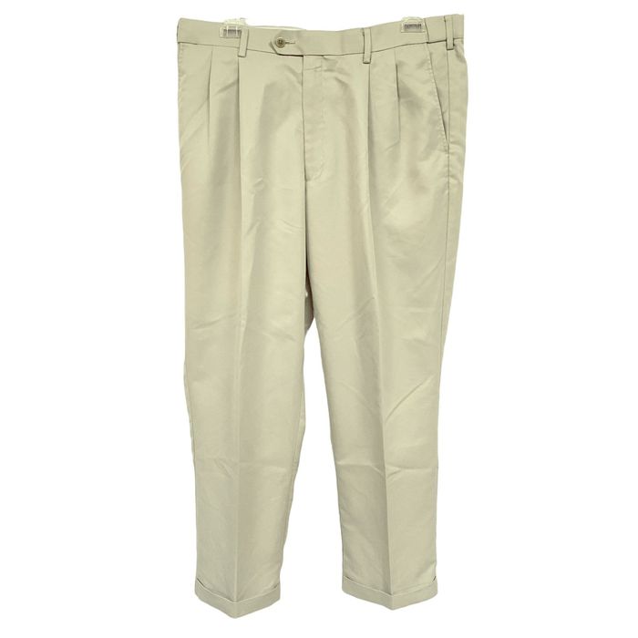 Savane Savane Mens Light Khaki Cuffed Pants 36 x 29 Pleated Front Grailed