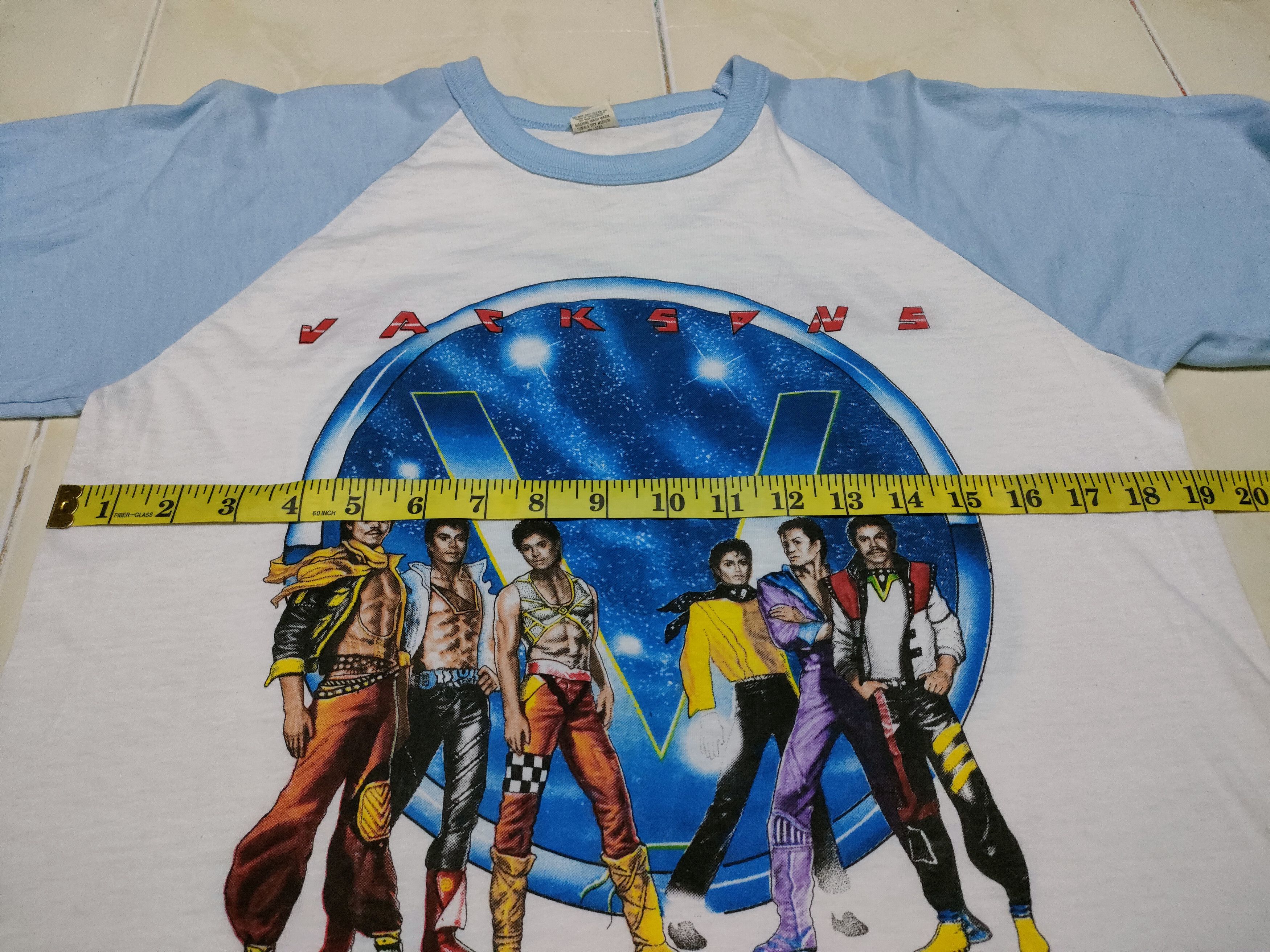 Band Tees 80s Vintage Michael Jackson 5 Janet Jackson Raglan Tee Size US L / EU 52-54 / 3 - 8 Thumbnail
