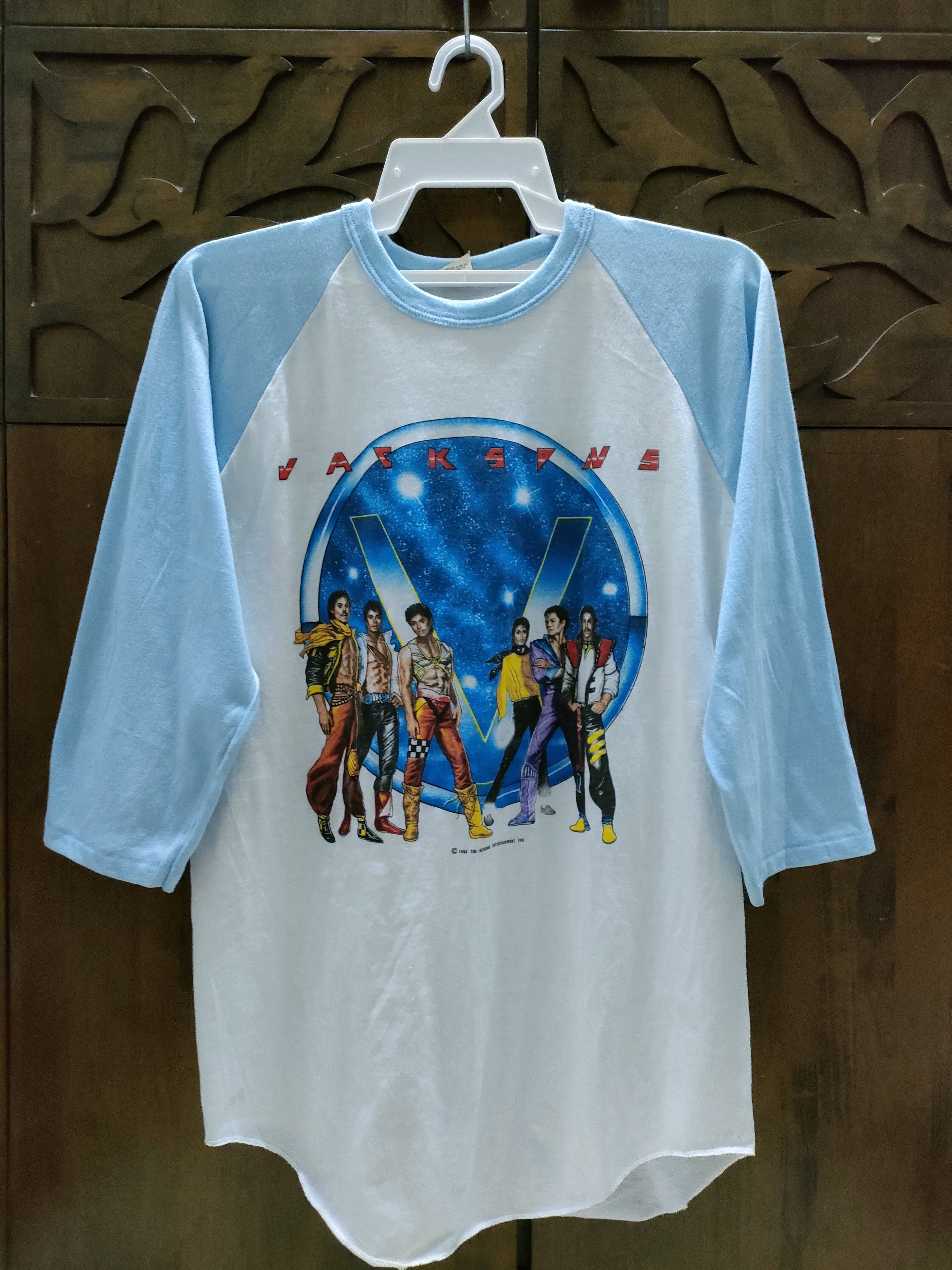 Band Tees 80s Vintage Michael Jackson 5 Janet Jackson Raglan Tee Size US L / EU 52-54 / 3 - 1 Thumbnail