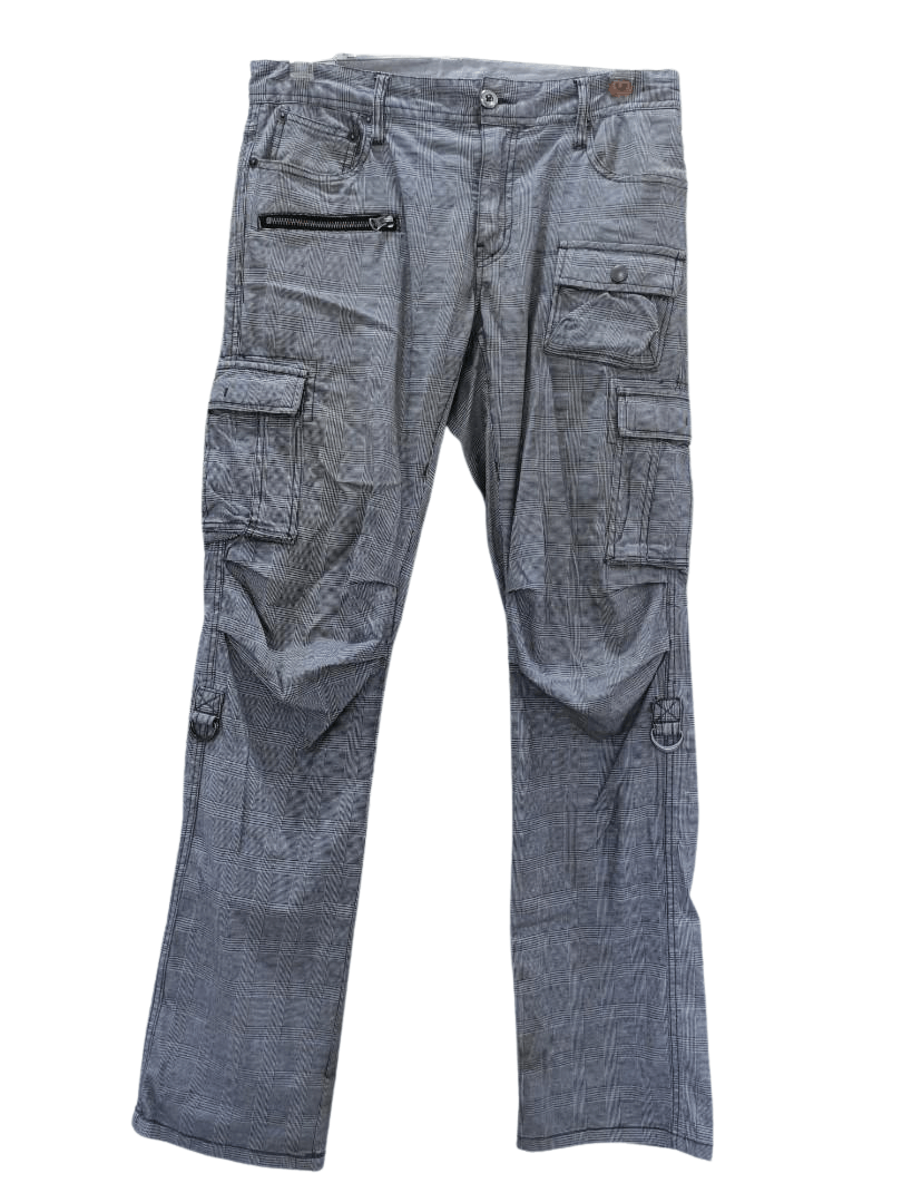 Multipocket checkered cargo pants