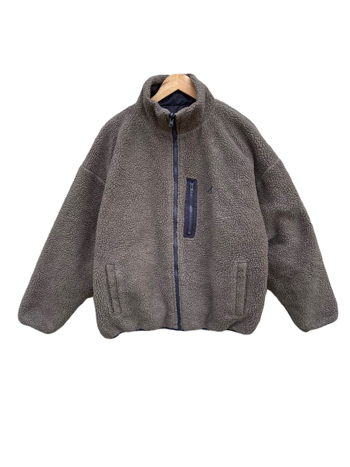 Kangol Vintage Kangol Mono-Mart Reversible Fleece Jacket Size US L / EU 52-54 / 3 - 3 Thumbnail