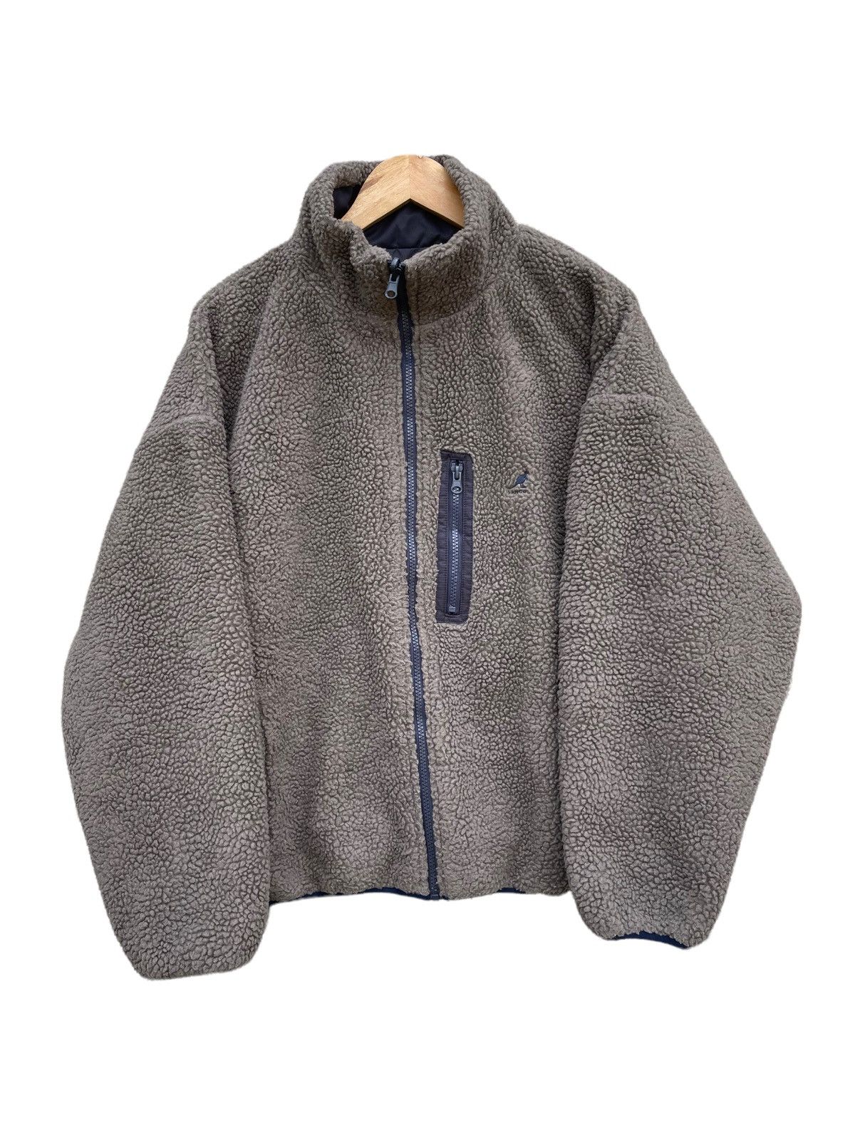 Kangol Vintage Kangol Mono-Mart Reversible Fleece Jacket Size US L / EU 52-54 / 3 - 1 Thumbnail