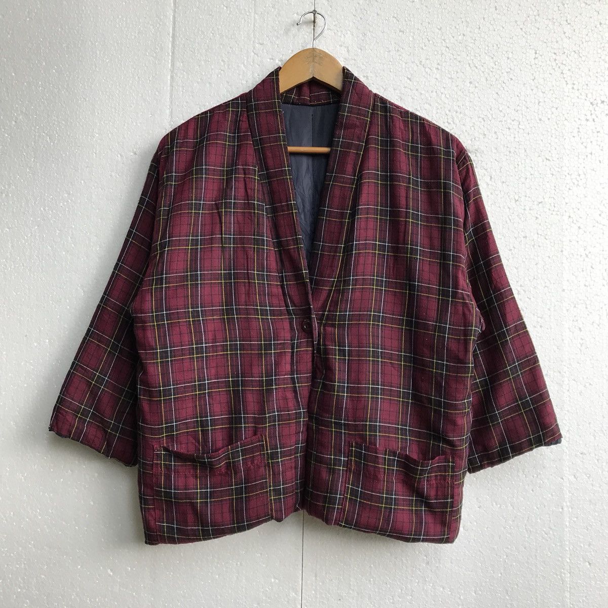Japanese Brand Kimono Flying Coat Plaid jacket Size US M / EU 48-50 / 2 - 1 Thumbnail