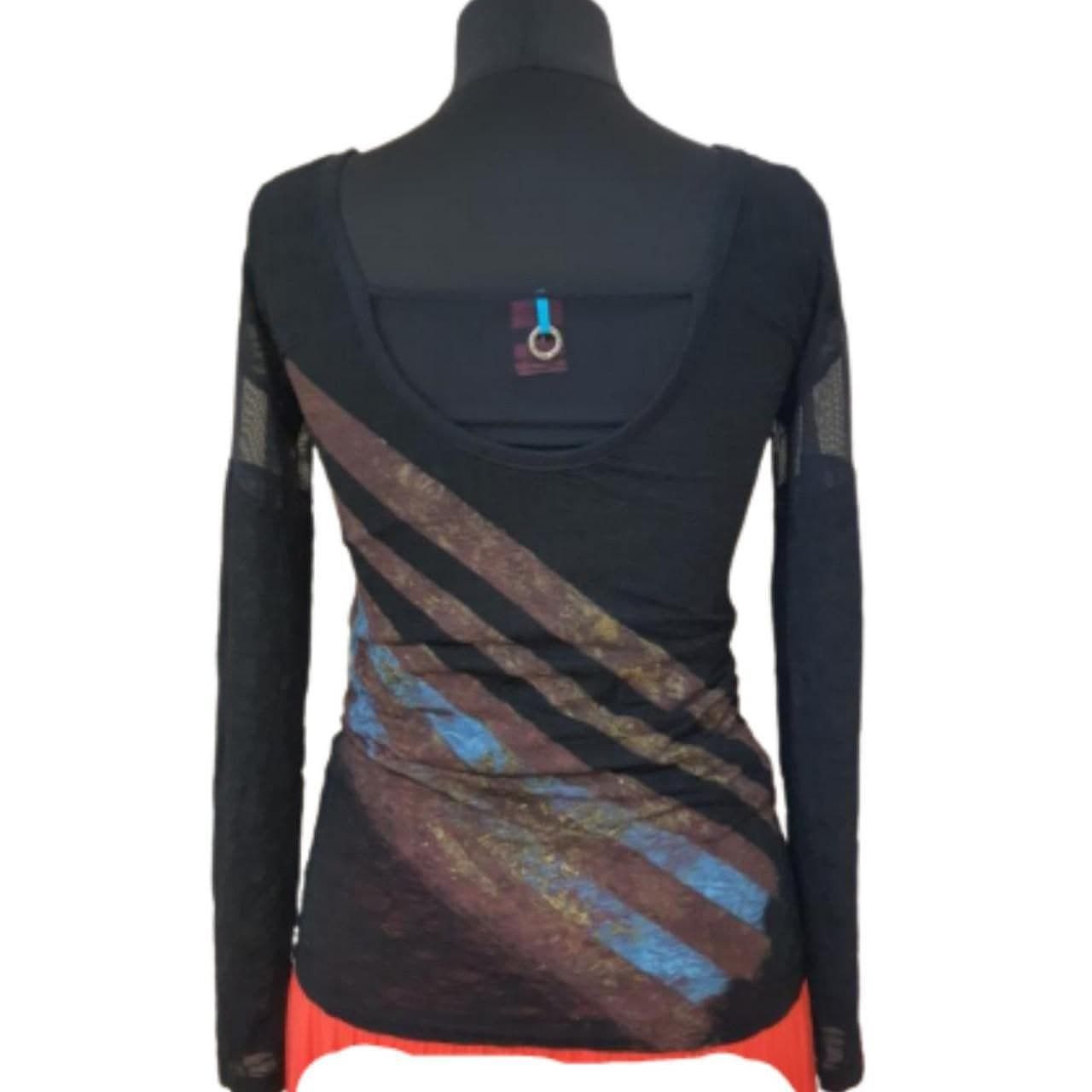 Save The Duck Save the Queen Black Long Sleeve Blouse sz S - NEW Size S / US 4 / IT 40 - 2 Thumbnail
