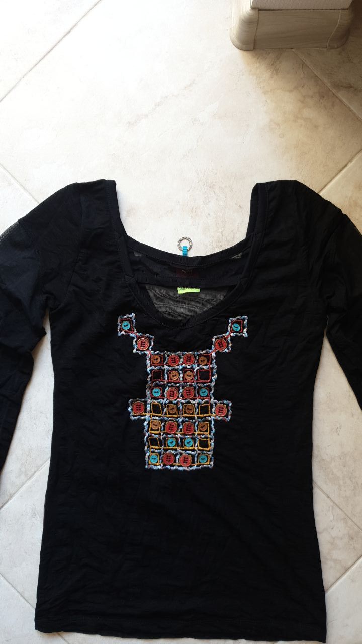 Save The Duck Save the Queen Black Long Sleeve Blouse sz S - NEW Size S / US 4 / IT 40 - 4 Thumbnail