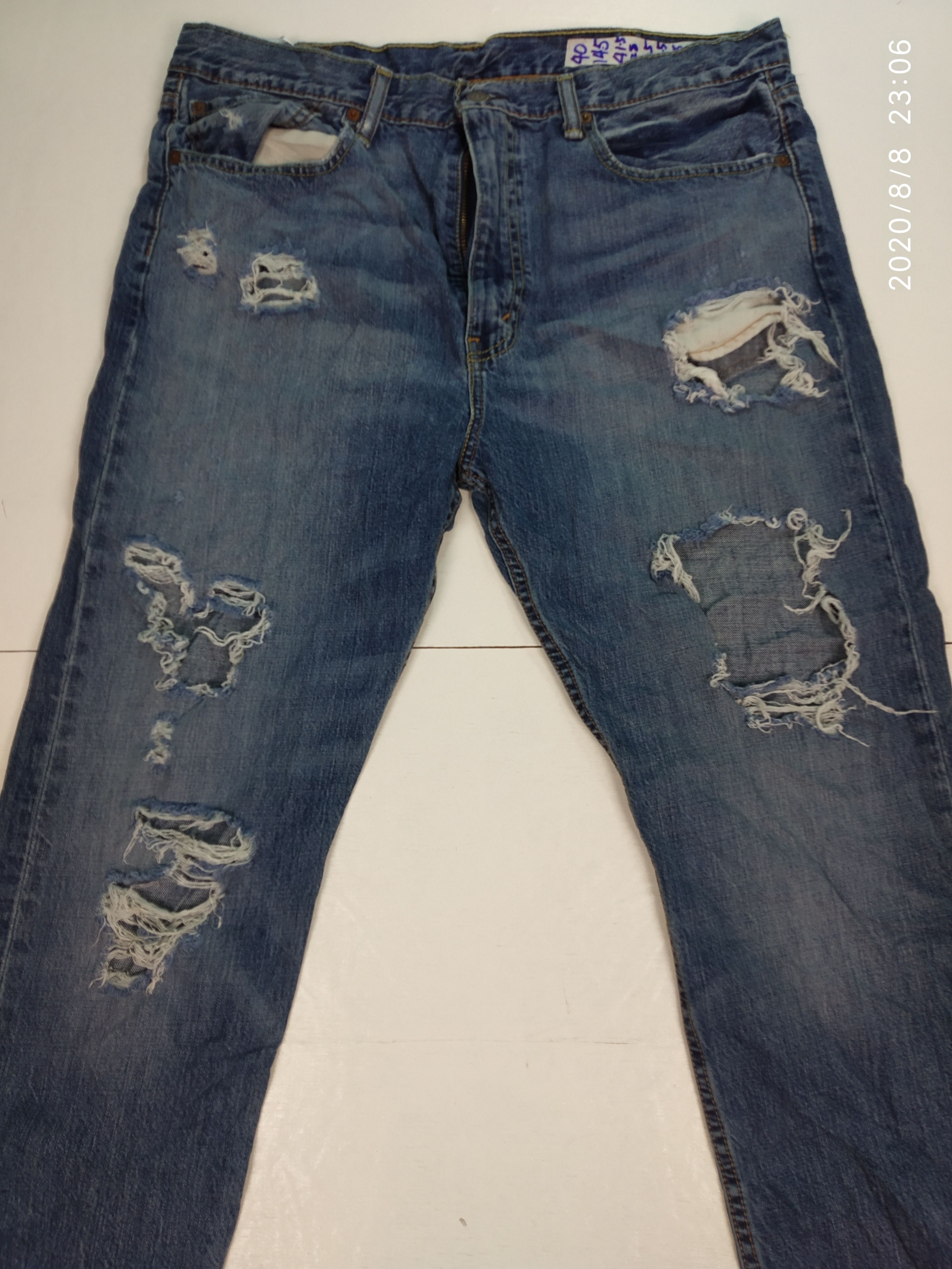 Levi's Vintage Levi 522 Denim Jeans Distressed Size US 40 / EU 56 - 2 Thumbnail