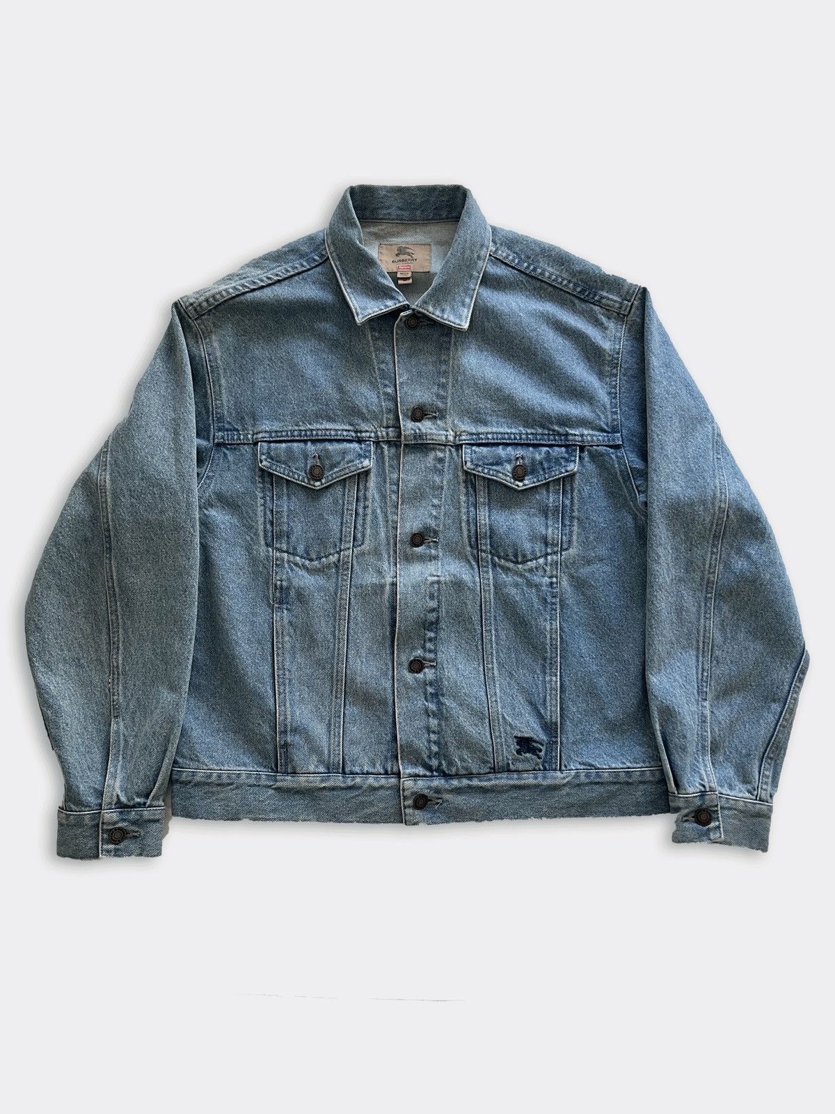Supreme Burberry Denim Trucker Jacket (SS22) - $298