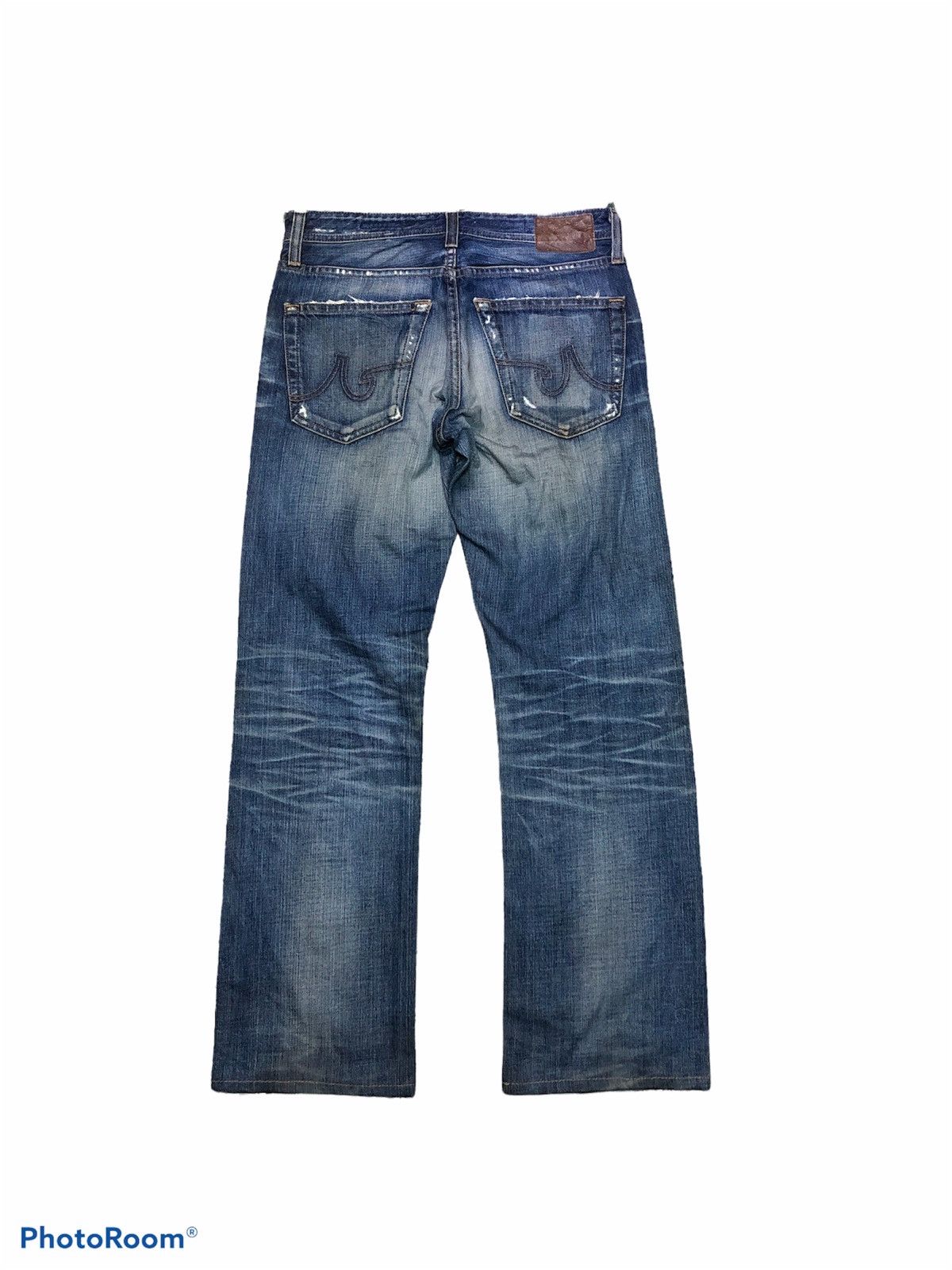 AG Adriano Goldschmied SLIM STRAIGHT LEG DISTRESSED DENIM Size US 30 / EU 46 - 2 Thumbnail