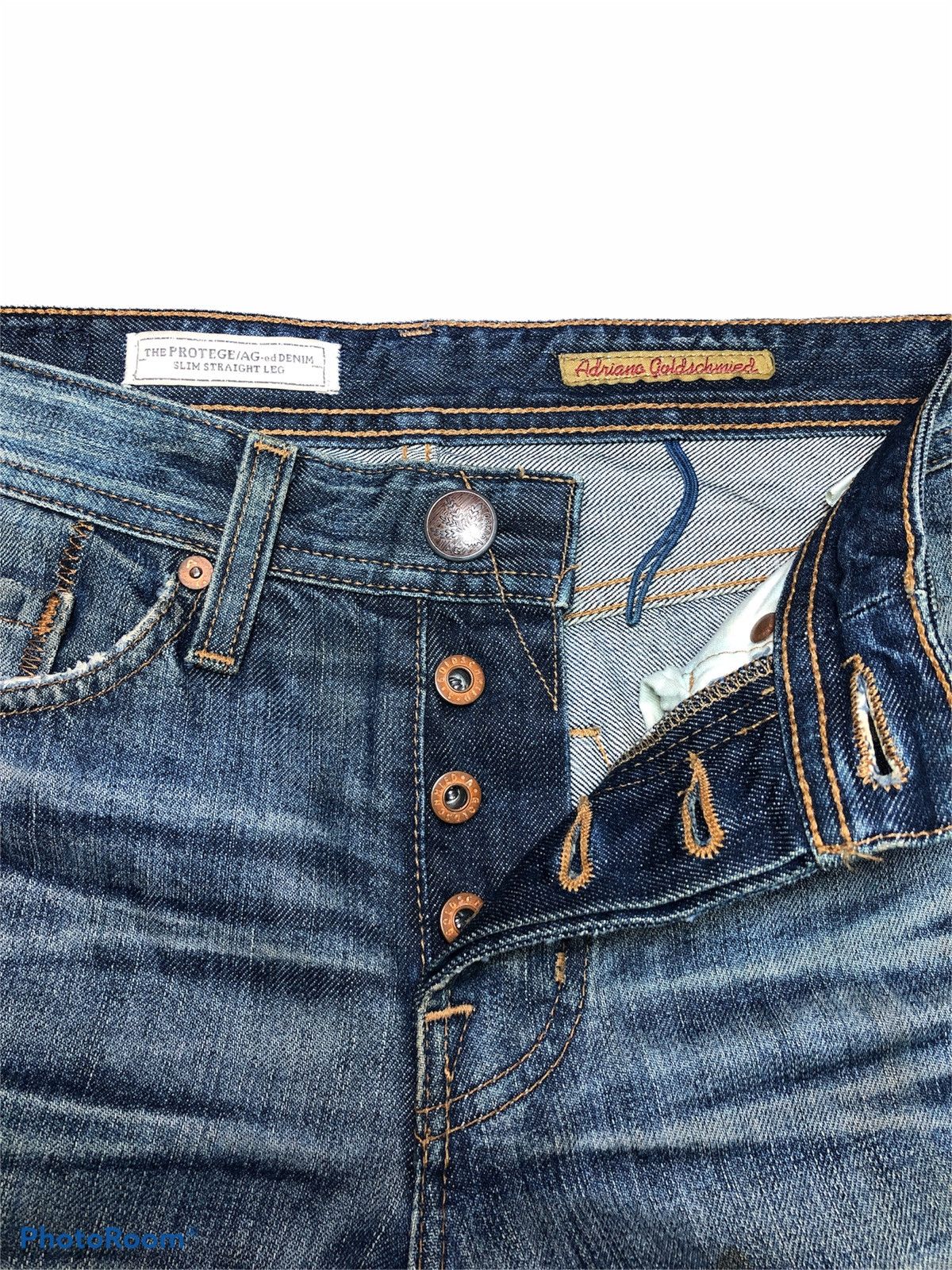 AG Adriano Goldschmied SLIM STRAIGHT LEG DISTRESSED DENIM Size US 30 / EU 46 - 3 Thumbnail