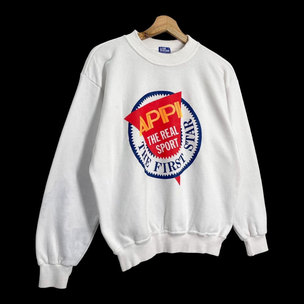 Japanese Brand Apipi The Real Sports Big Image Crewneck Sweatshirt Size S Size US S / EU 44-46 / 1 - 2 Thumbnail
