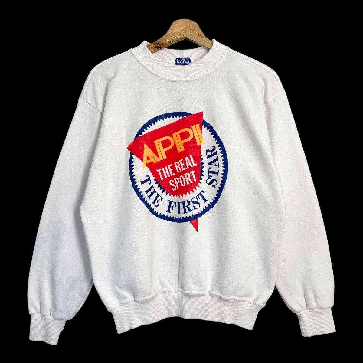 Apipi The Real Sports Big Image Crewneck Sweatshirt Size S