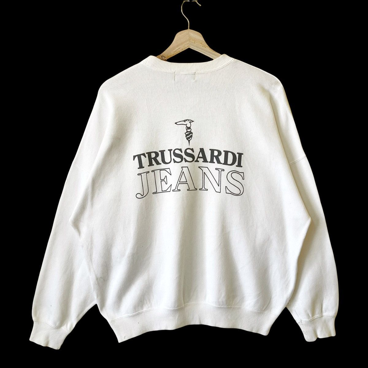 Trussardi Vintage Trussardi Printed Big Back Logo Sweatshirt Size M Size US M / EU 48-50 / 2 - 1 Thumbnail