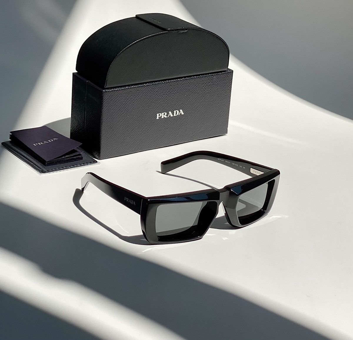 image of Prada Runway 3D Sunglasses Spr 24Y in Black, Men's