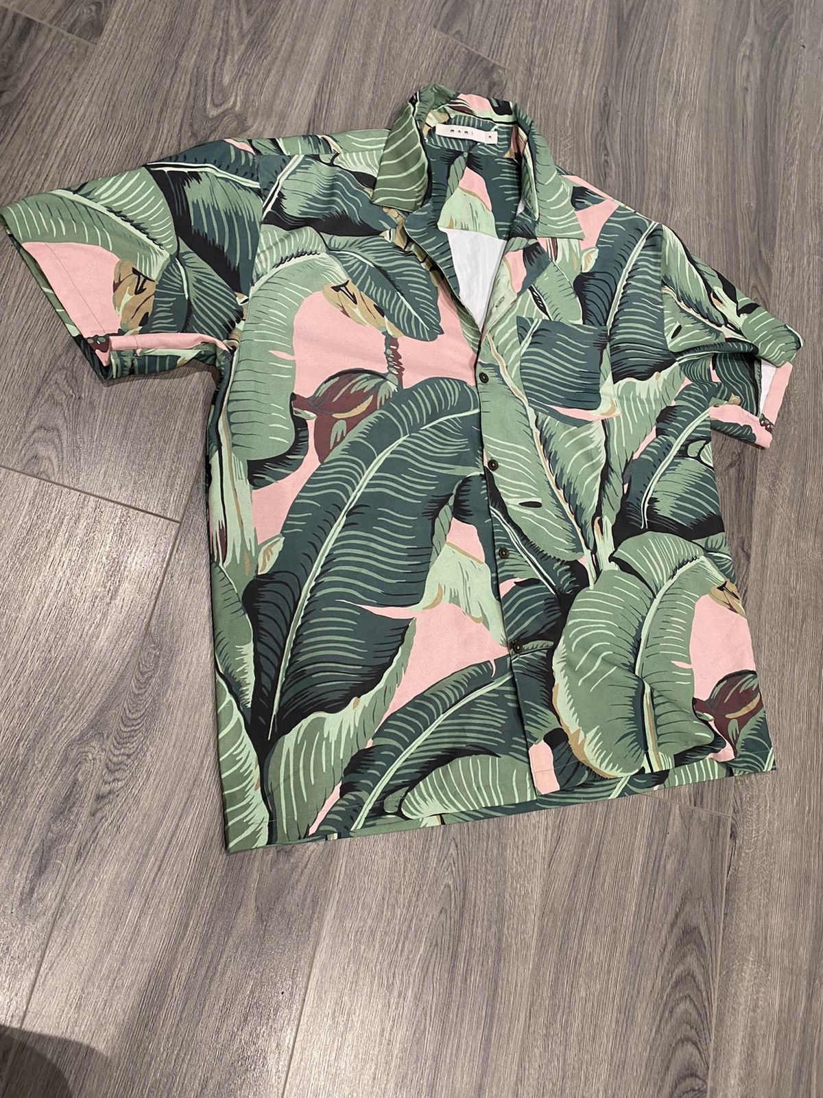 MNML Sliky S/S Button Down Floral Shirt - Green/Pink from mnml.la Size US M / EU 48-50 / 2 - 4 Thumbnail