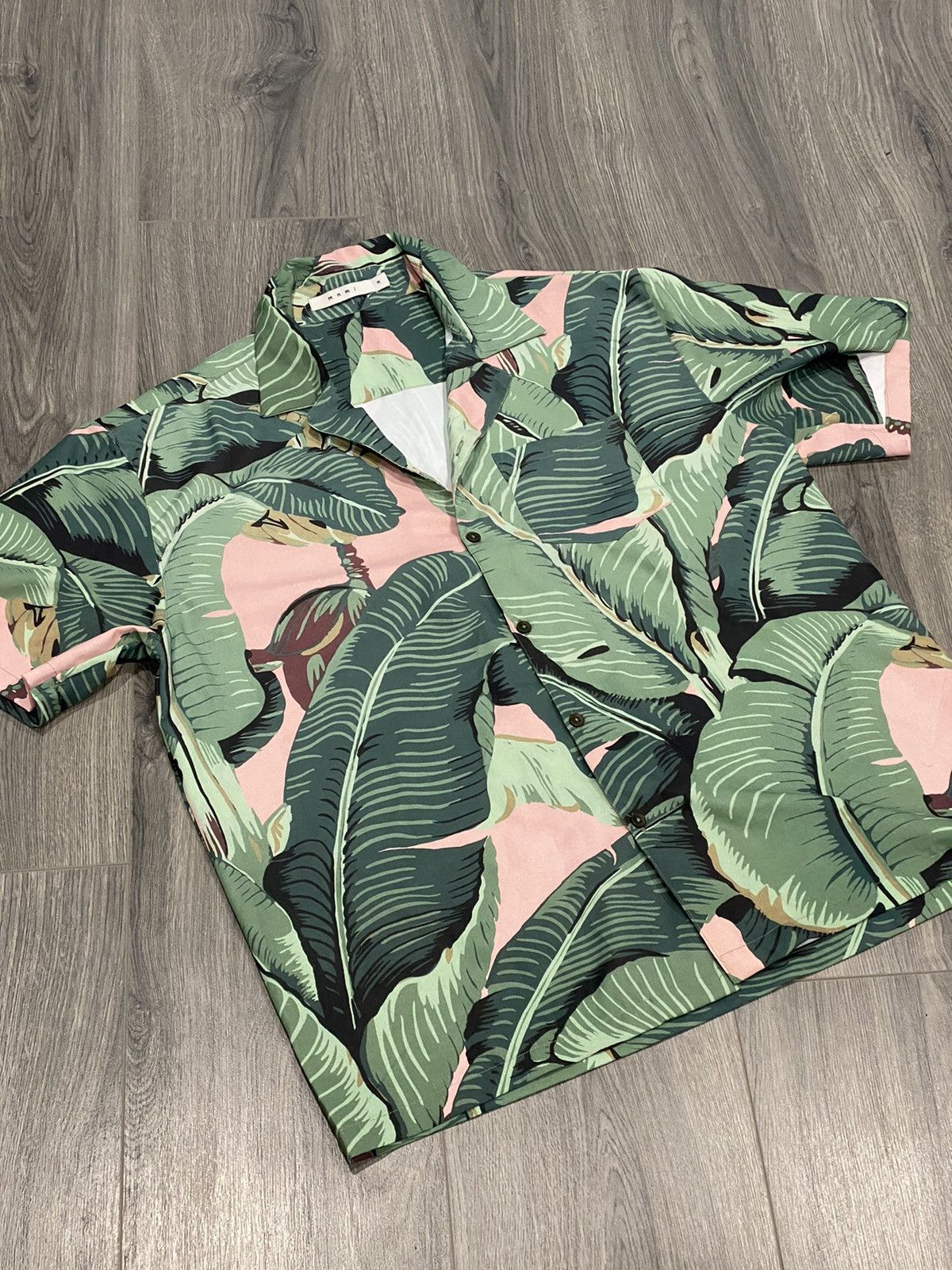 MNML Sliky S/S Button Down Floral Shirt - Green/Pink from mnml.la Size US M / EU 48-50 / 2 - 3 Thumbnail