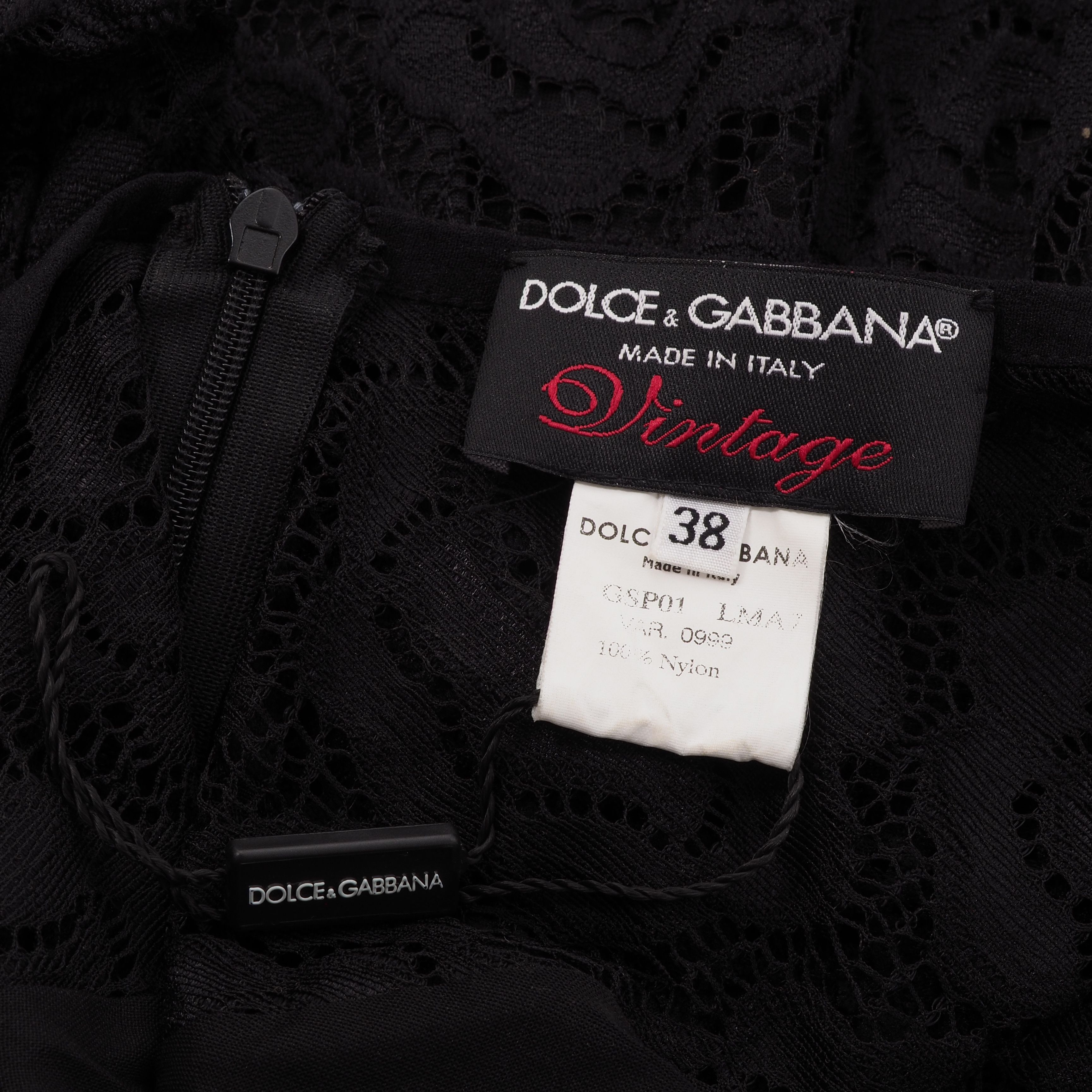 Dolce & Gabbana Dolce & Gabbana 2003 Vintage Black Long Sheer Dress 38 40 Size XS / US 0-2 / IT 36-38 - 4 Thumbnail