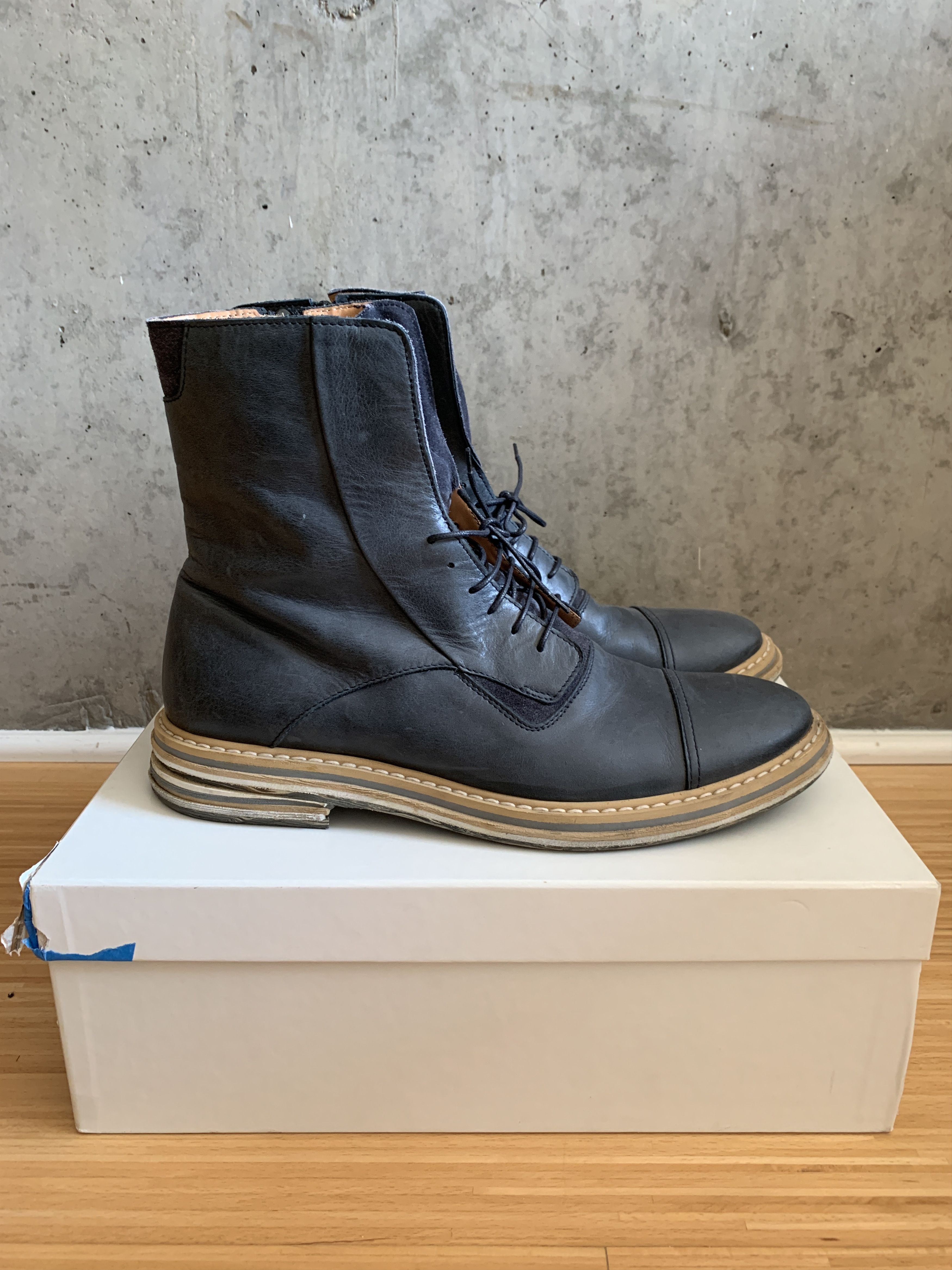 Maison Margiela Margiela Marble Lace Up Combat Boots 43 Grailed