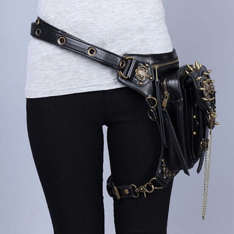 Other Pu Leather Victorian Style Leg Thigh Holster Bag Waist Bag Size ONE SIZE - 8 Thumbnail