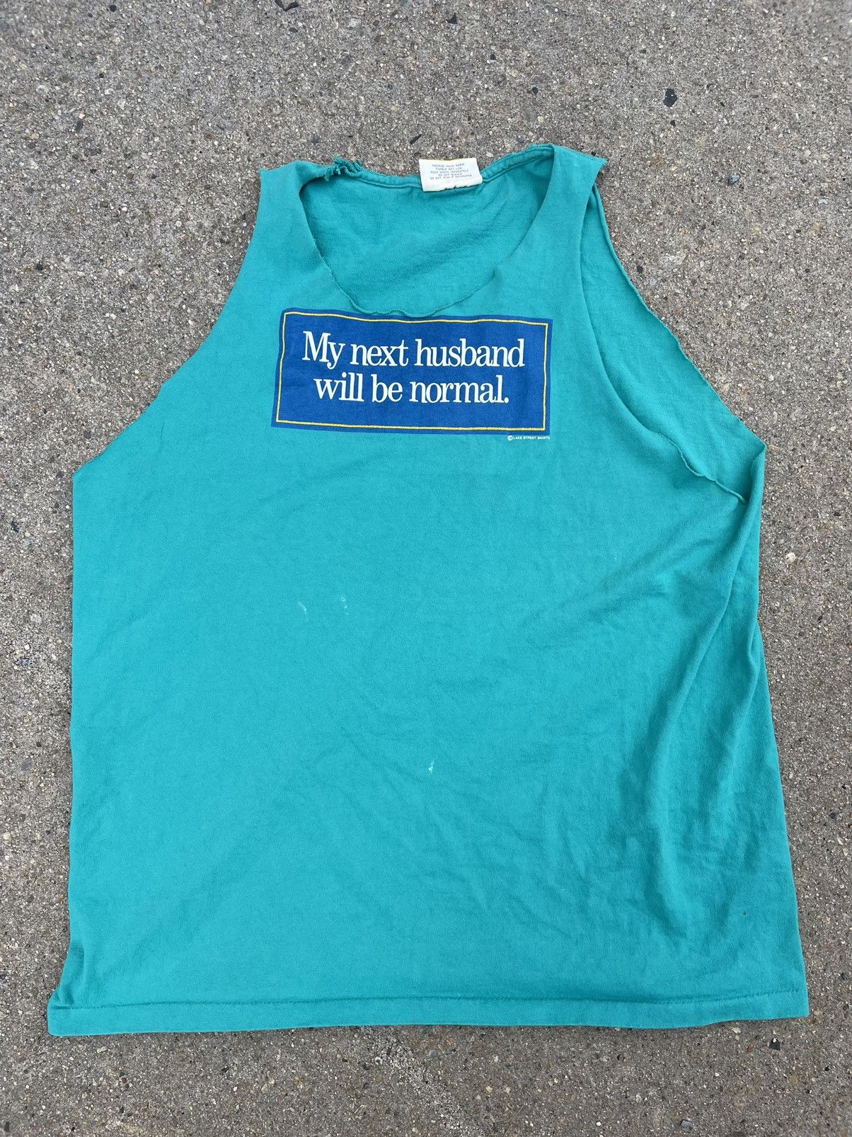 Vintage 80s My Next Husband Will Be Normal tank top funny usa made Size US XL / EU 56 / 4 - 3 Thumbnail