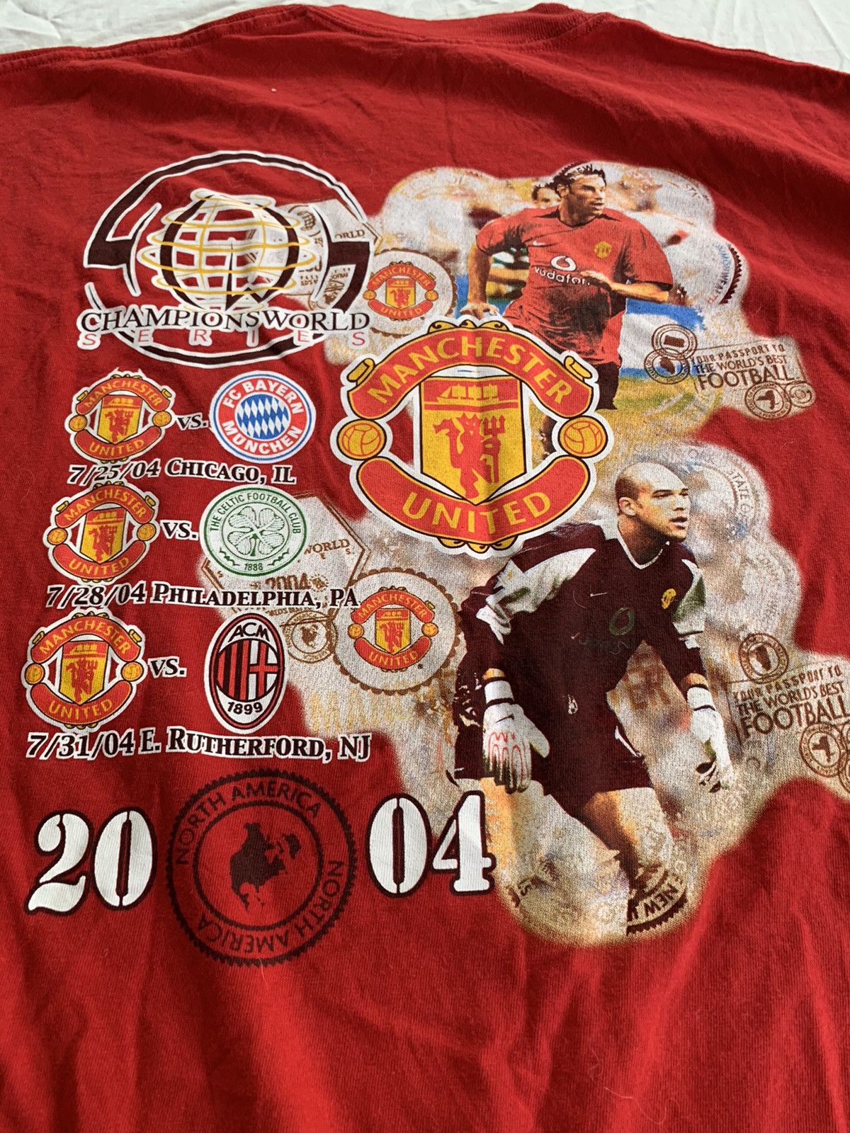 Jerzees Vintage 2004 Manchester United U.S. Tour T-shirt Size US XL / EU 56 / 4 - 1 Thumbnail