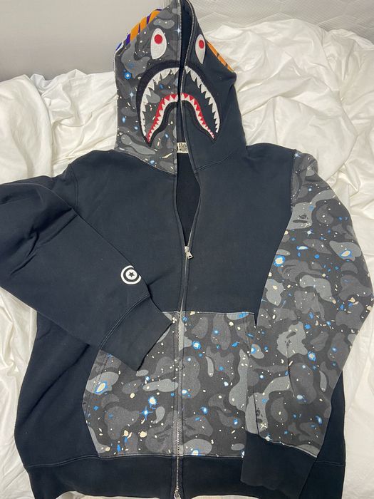 Bape XL Bape Half space camo shark full zip up hoodie Grailed
