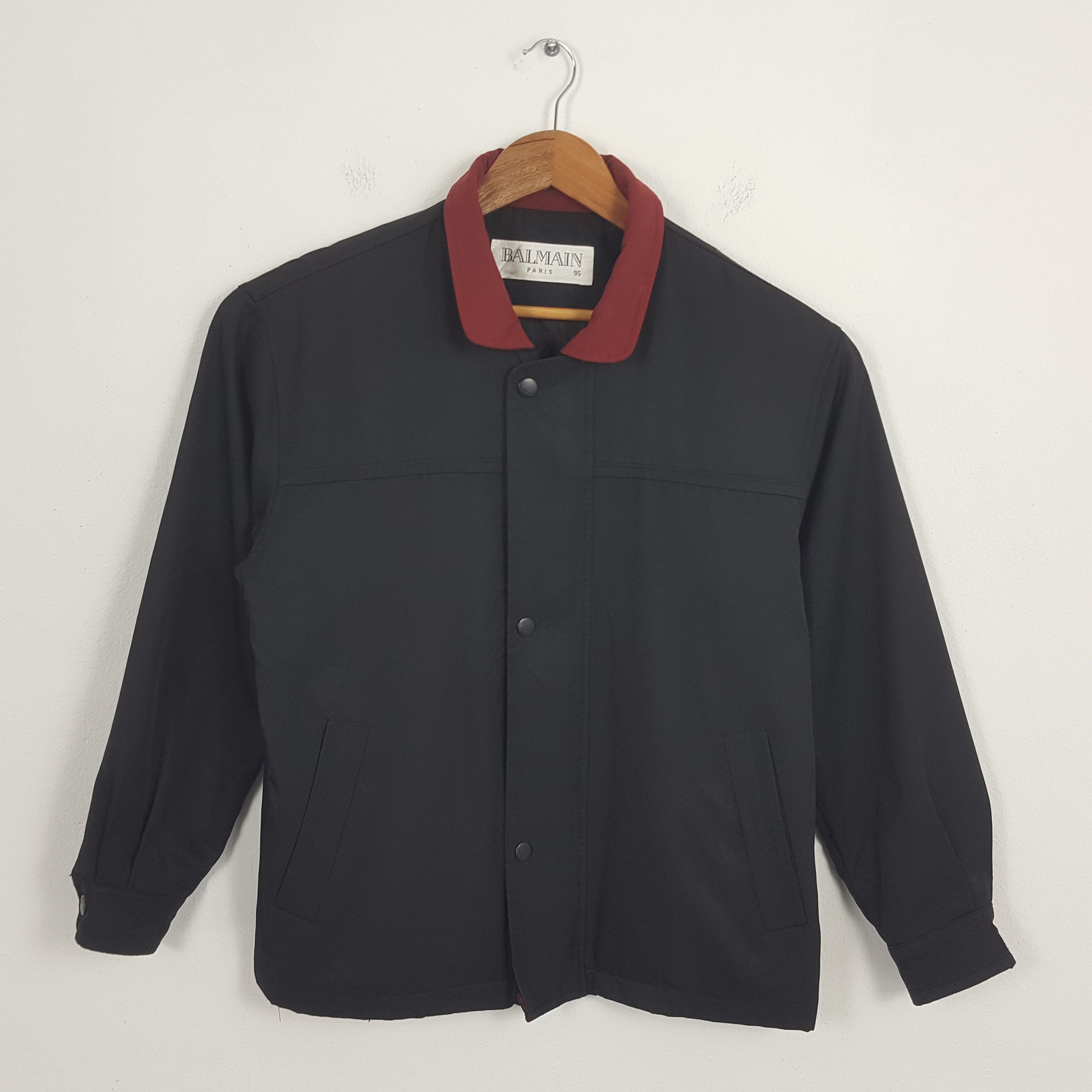 Vintage BALMAIN Nice Design Black Bombers Jacket