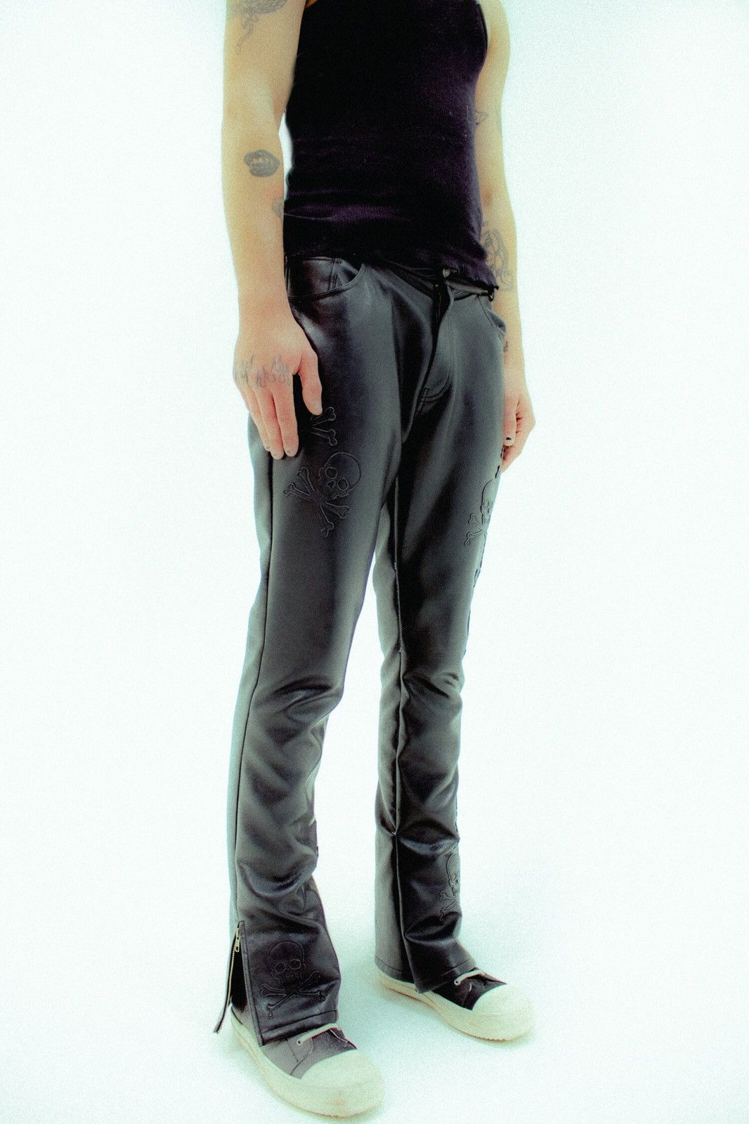 Playboi Carti Kam Vercetti Leather Patch Skull Pants - Playboi Carti Opium Size US 30 / EU 46 - 4 Thumbnail