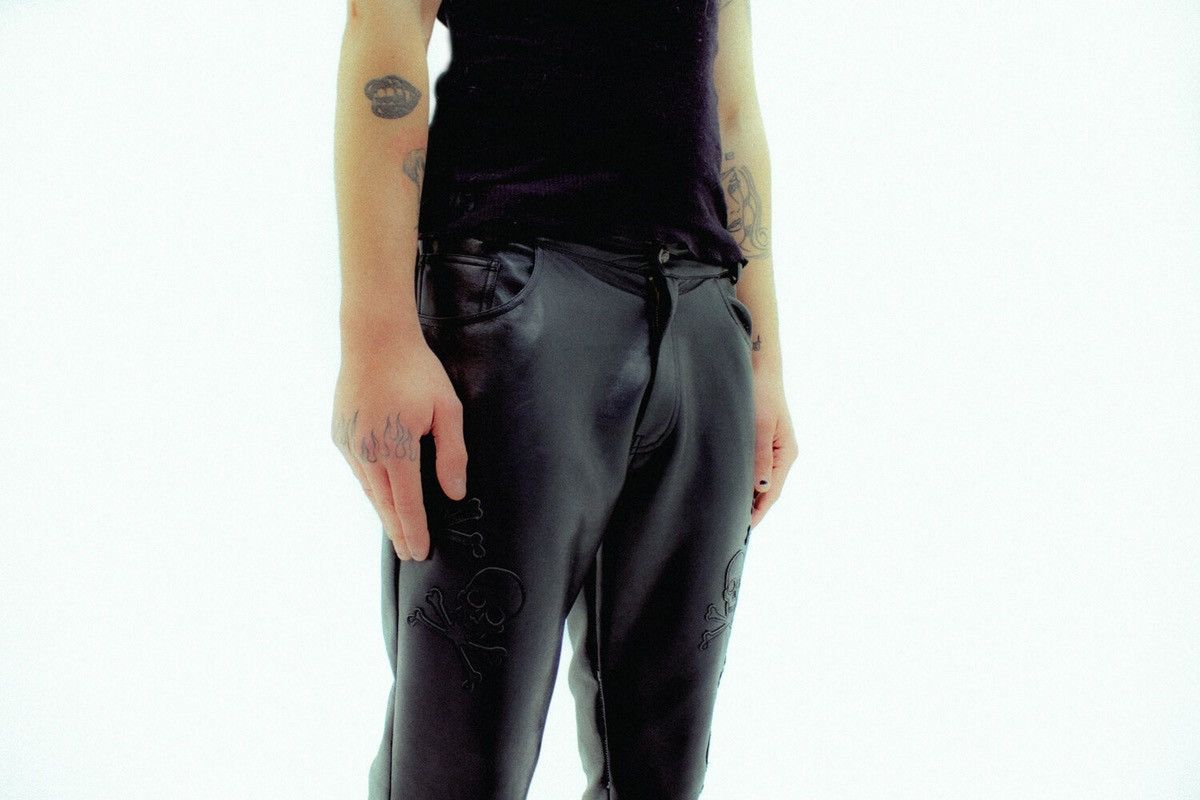 Playboi Carti Kam Vercetti Leather Patch Skull Pants - Playboi Carti Opium Size US 30 / EU 46 - 3 Thumbnail