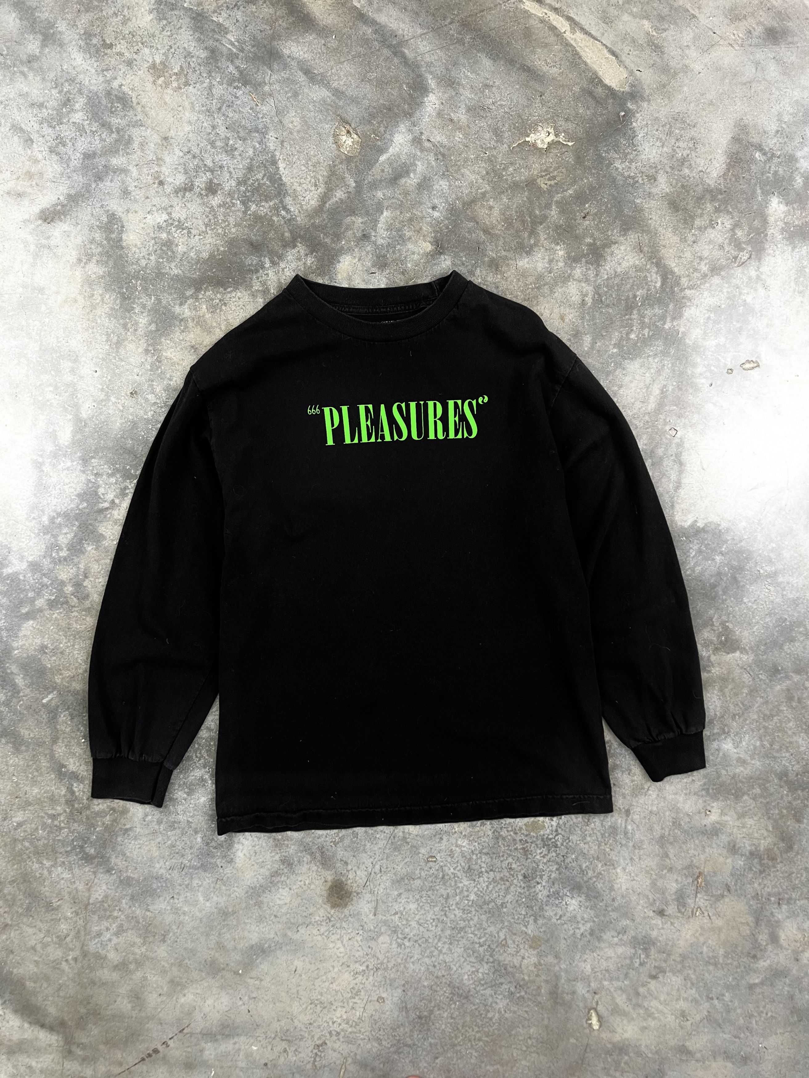 Pleasures Black Neon Logo Long Sleeve Tee Medium ❄️ 666