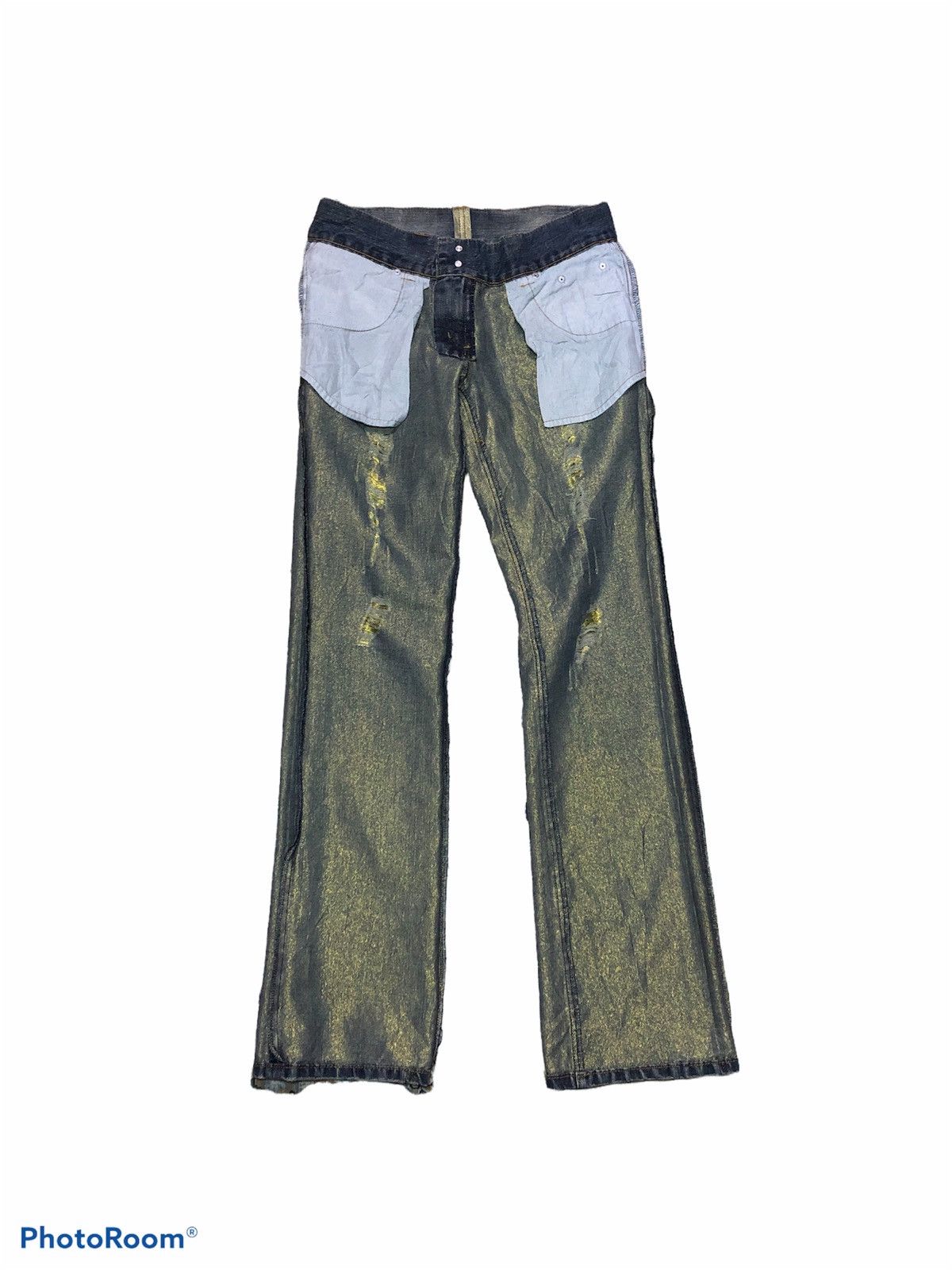 semanticdesign FLARED‼️‼️SEMANTIC DESIGN GOLD THREAD EMBROIDERY DENIM Size US 31 - 3 Thumbnail