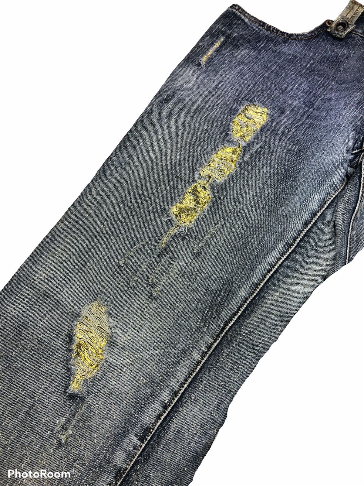 semanticdesign FLARED‼️‼️SEMANTIC DESIGN GOLD THREAD EMBROIDERY DENIM Size US 31 - 6 Thumbnail